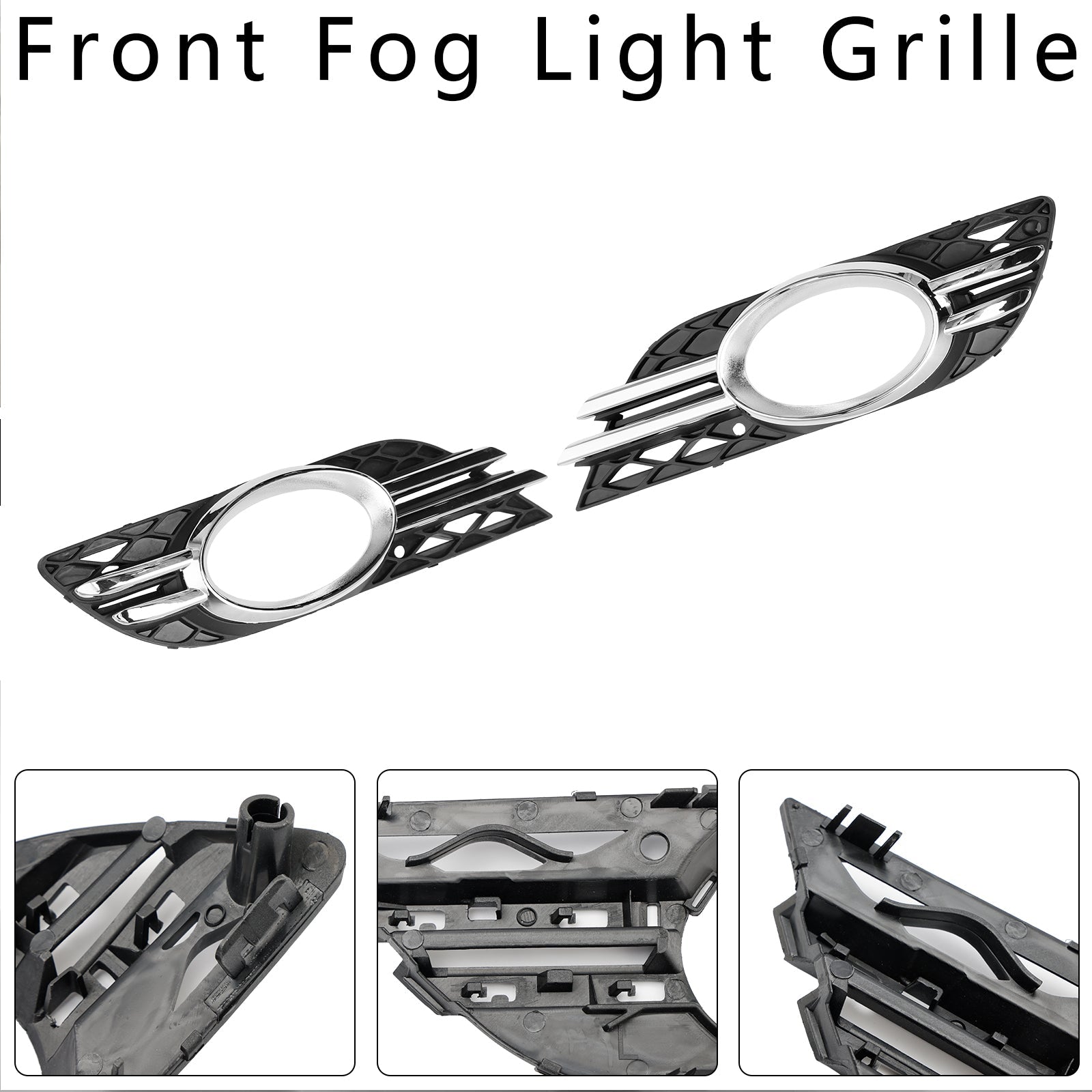 Ensemble de garnitures chromées pour grille de phare antibrouillard avant pour Mercedes-Benz CLASSE E W211 07-09