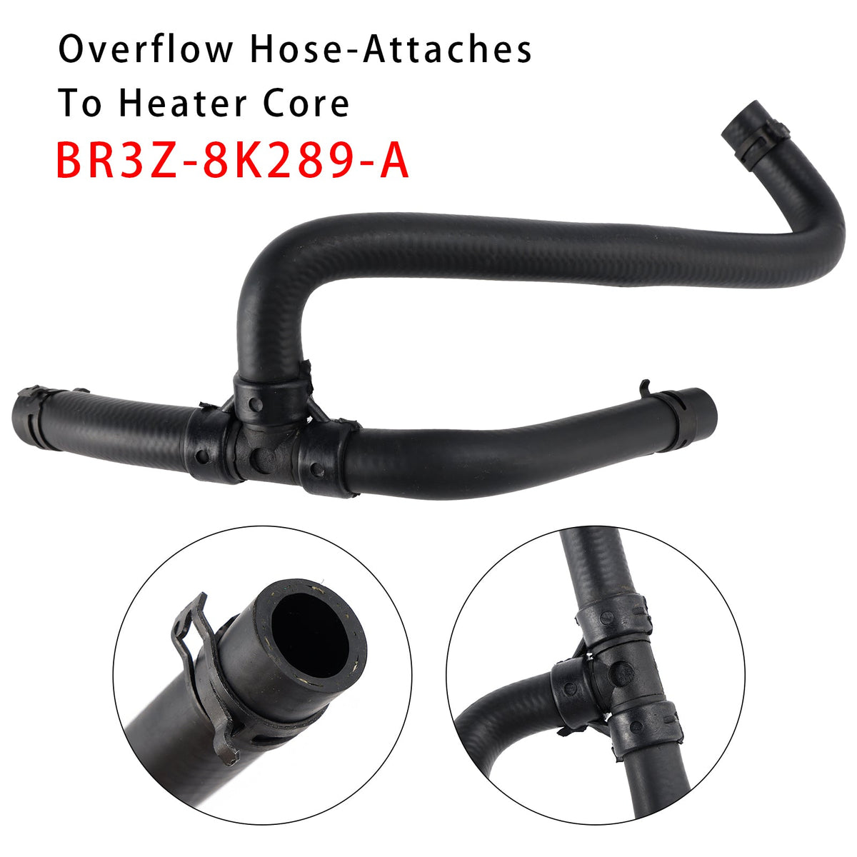 La manguera de desbordamiento se conecta al radiador del calentador BR3Z-8K289-A para Ford Mustang 2011-2014