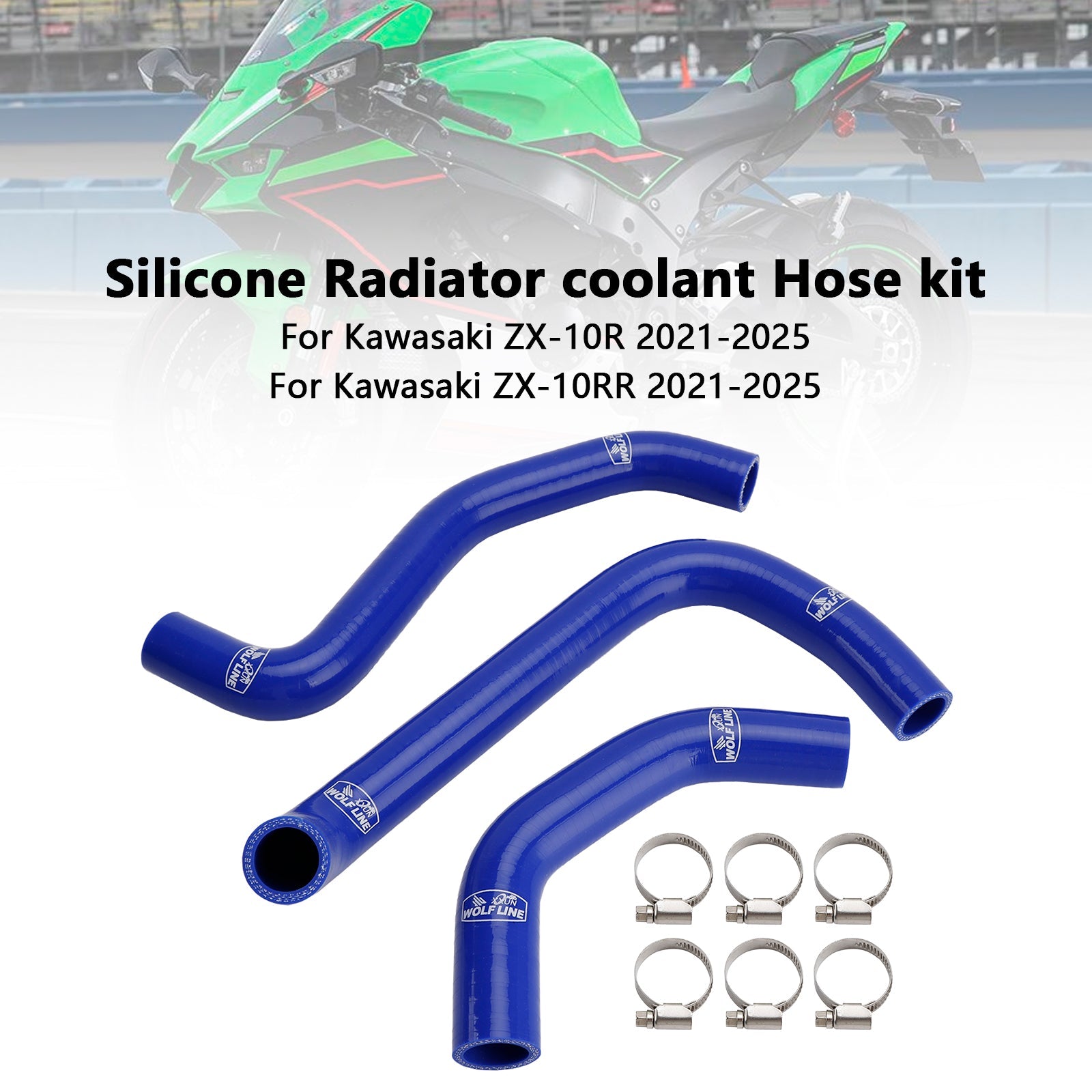 Durite de refroidissement en silicone pour radiateur Kawasaki ZX10R ZX-10RR (2021-2025)