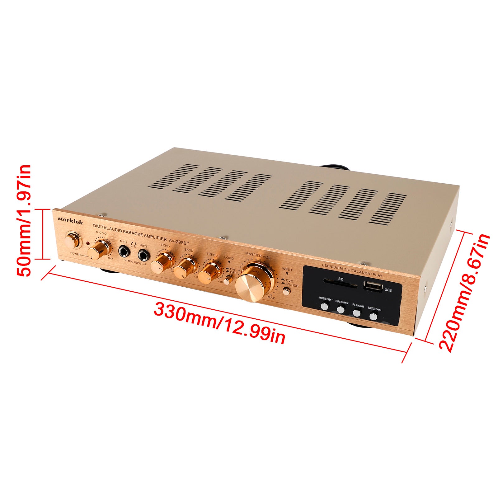 2000W 5CH Power Amplificateurs Amplifier Hi-Fi stéréo AV Surround FM Home Cinéma