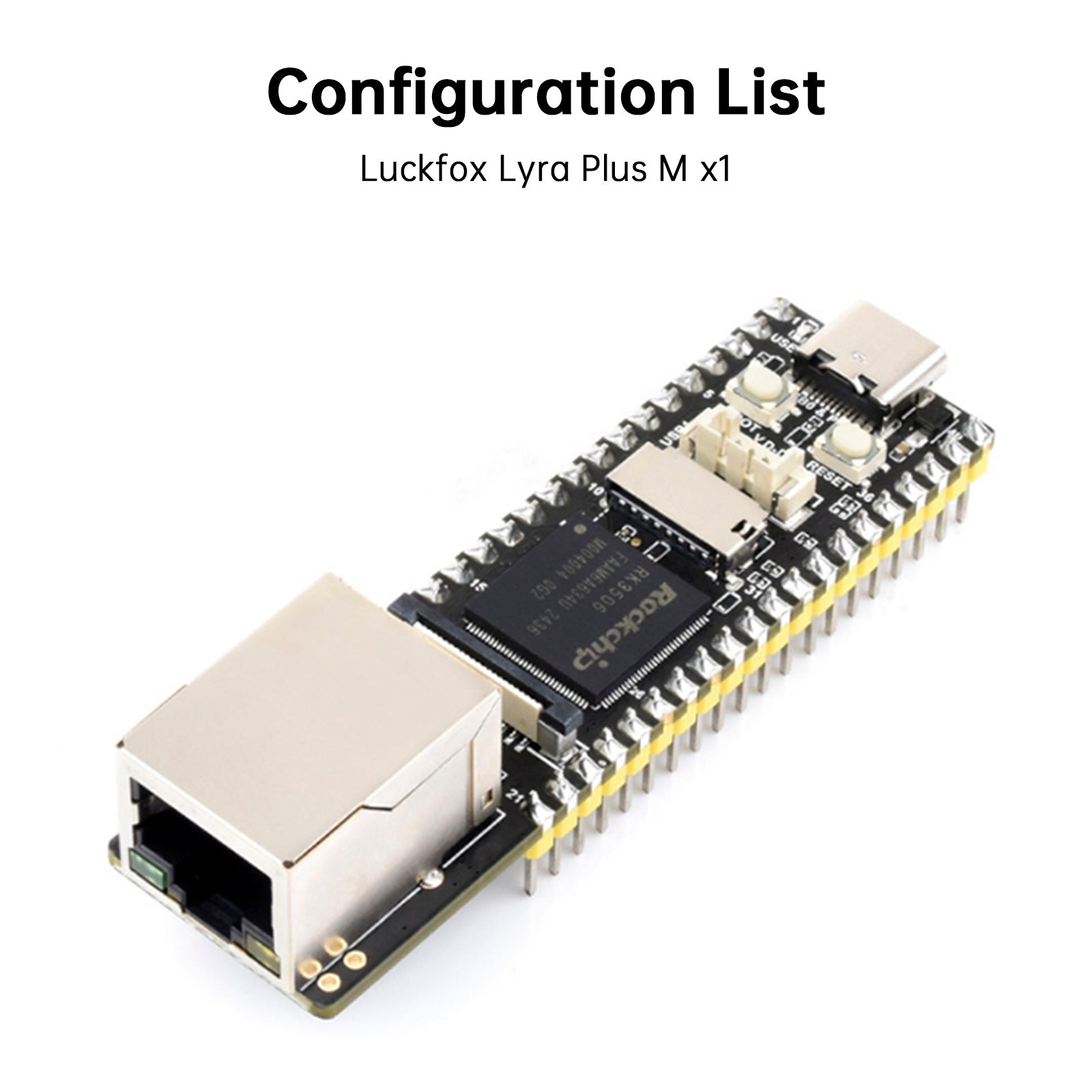 Linux Luckfox Lyra Plus Development Card, PUCE RK3506G2, RJ45 128 MB Port Network Port