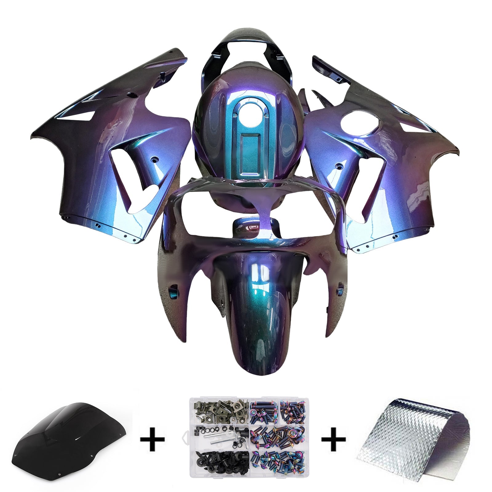 Kit di carenatura a iniezione, corpo in plastica ABS per Kawasaki ZX12R 2000-2001