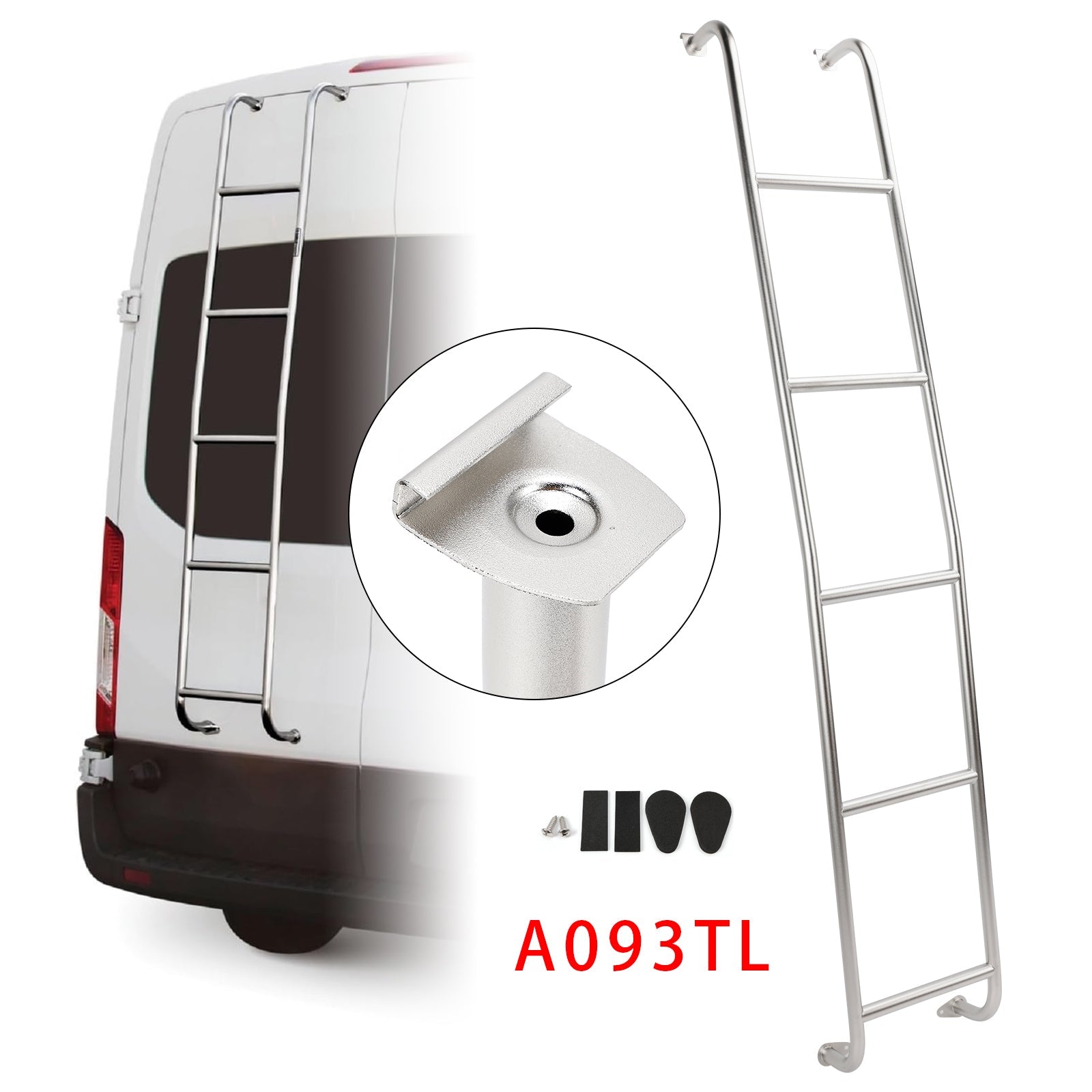 Scala per furgone con tetto alto in acciaio inossidabile a 5 gradini per Ford Transit (2014-2025) A093TL