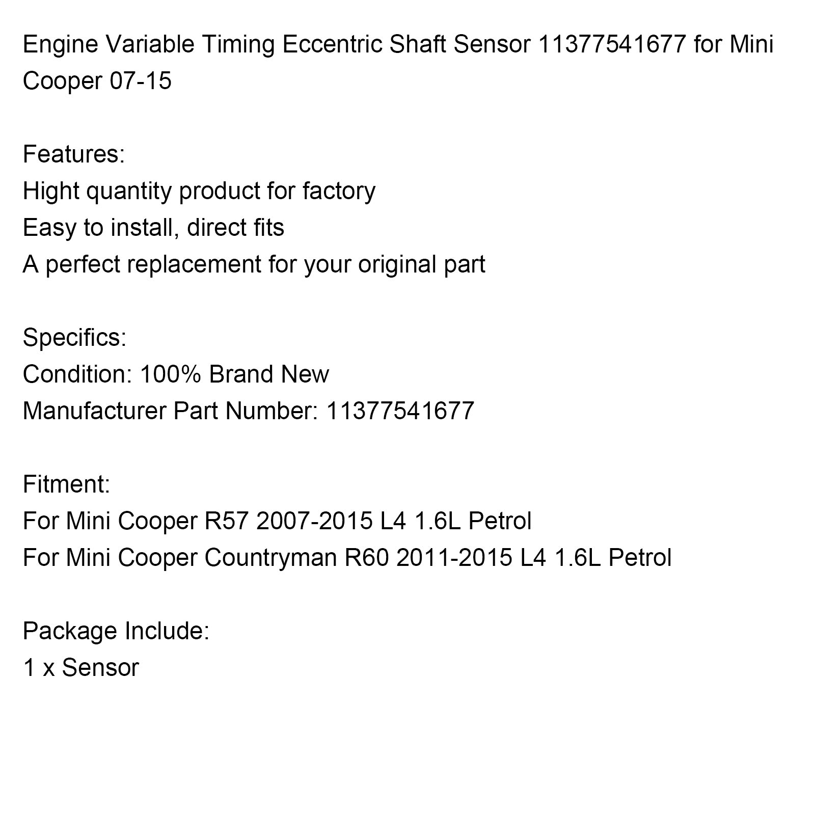 Spremenljivi čas motorja ekscentrični senzor gredi 11377541677 za Mini Cooper 07-15