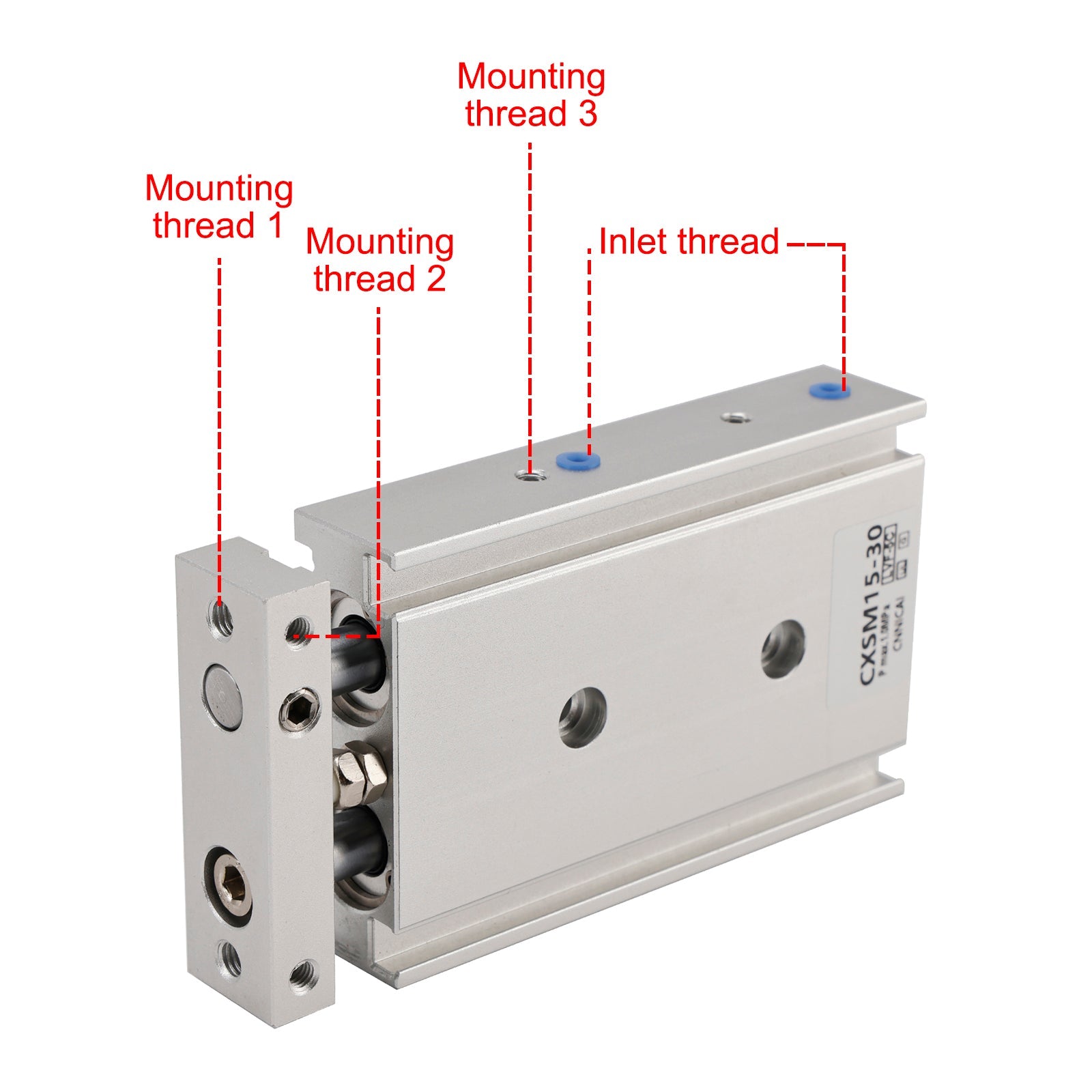 Cilindro pneumatico con doppio stelo SMC CXSM15-30, doppio effetto
