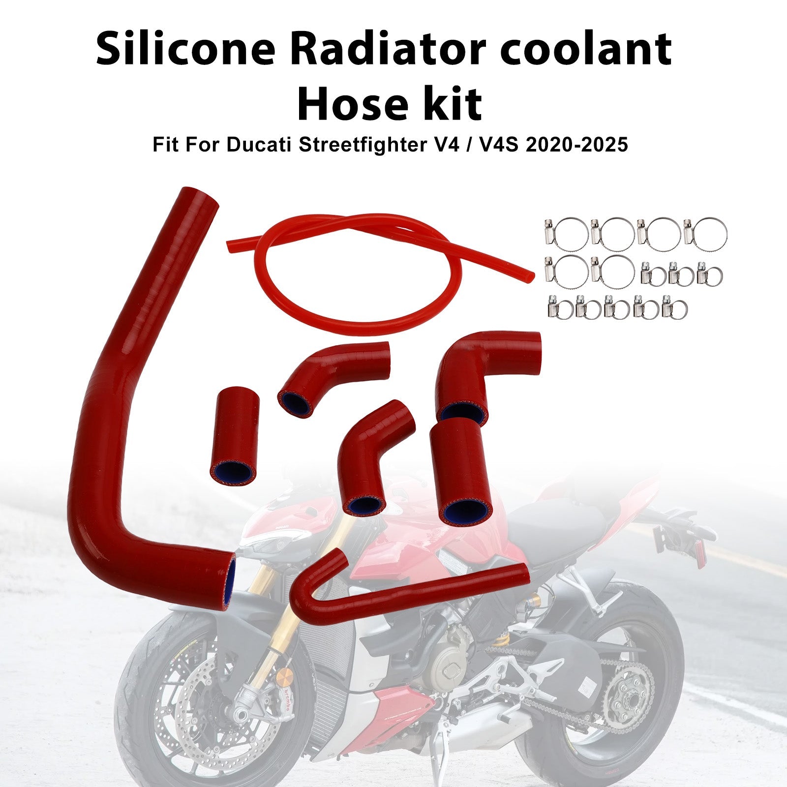 Durite de refroidissement en silicone pour radiateur Ducati Streetfighter V4 V4S (2020-2025)