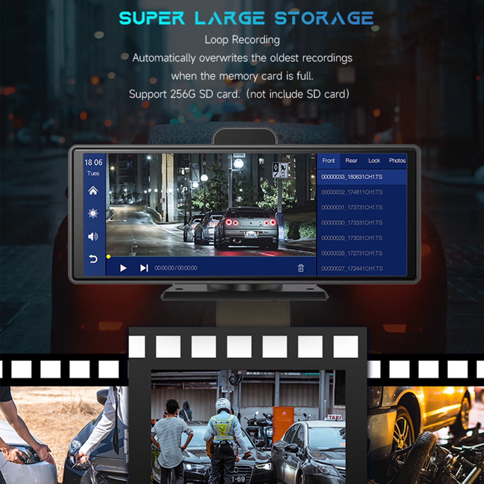 Formato NTSC DVR con pantalla inteligente de 10,26 pulgadas para autobús y camión RV + cámara de visión trasera