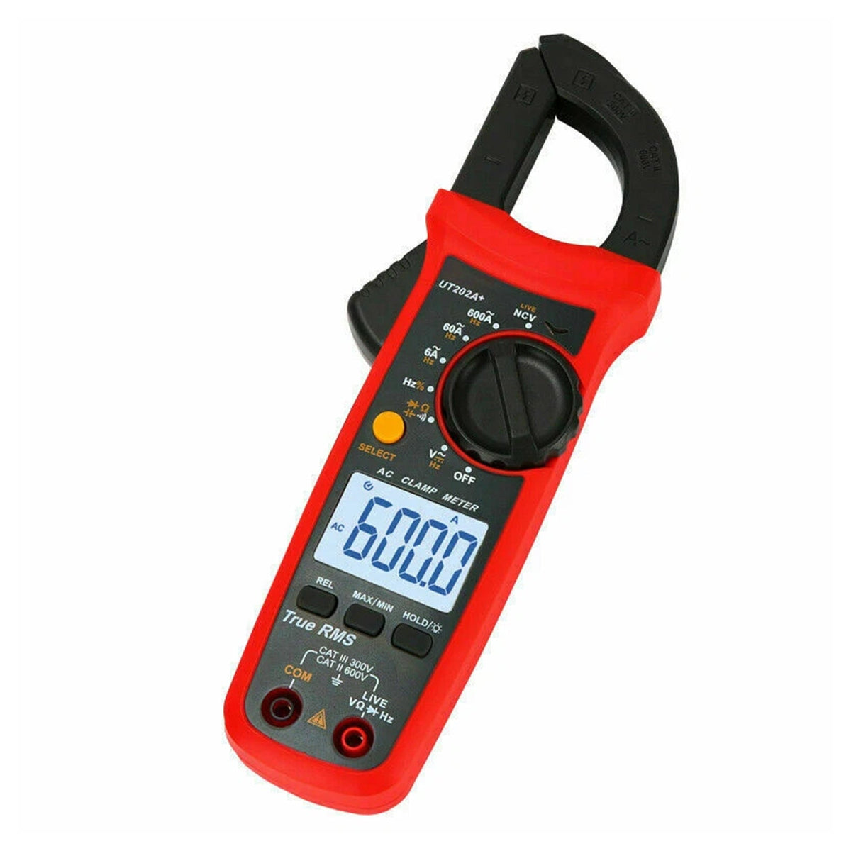 UT202A+ Digitale stroomtang, 6000 tellingen, automatische bereikselectie, True RMS-multimeter, NCV