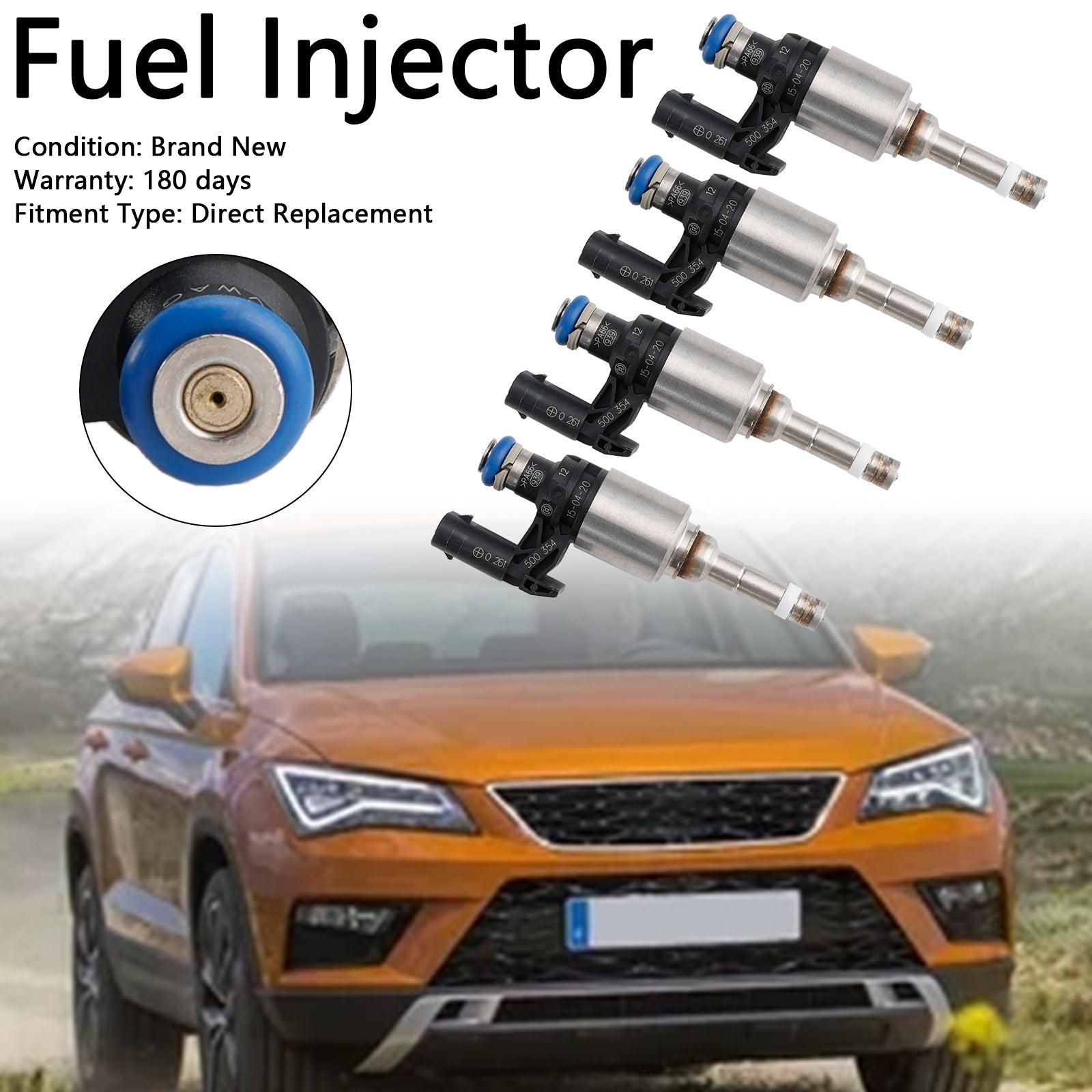 Inyector de combustible 4 Uds 04E906036Q para Audi A3, Seat Leon, Skoda, VW Passat