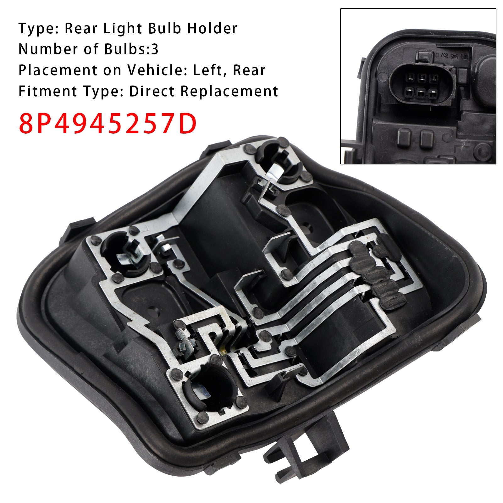 Podpora d&Žarnica leve zadnje luči Audi A3 Sportback 5-vratna 2009-2013 8P4945257D