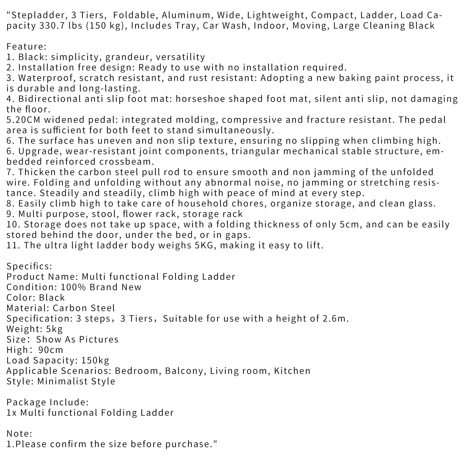 Trap, 3 niveaus, opvouwbaar, aluminium, breed, licht, compact, ladder