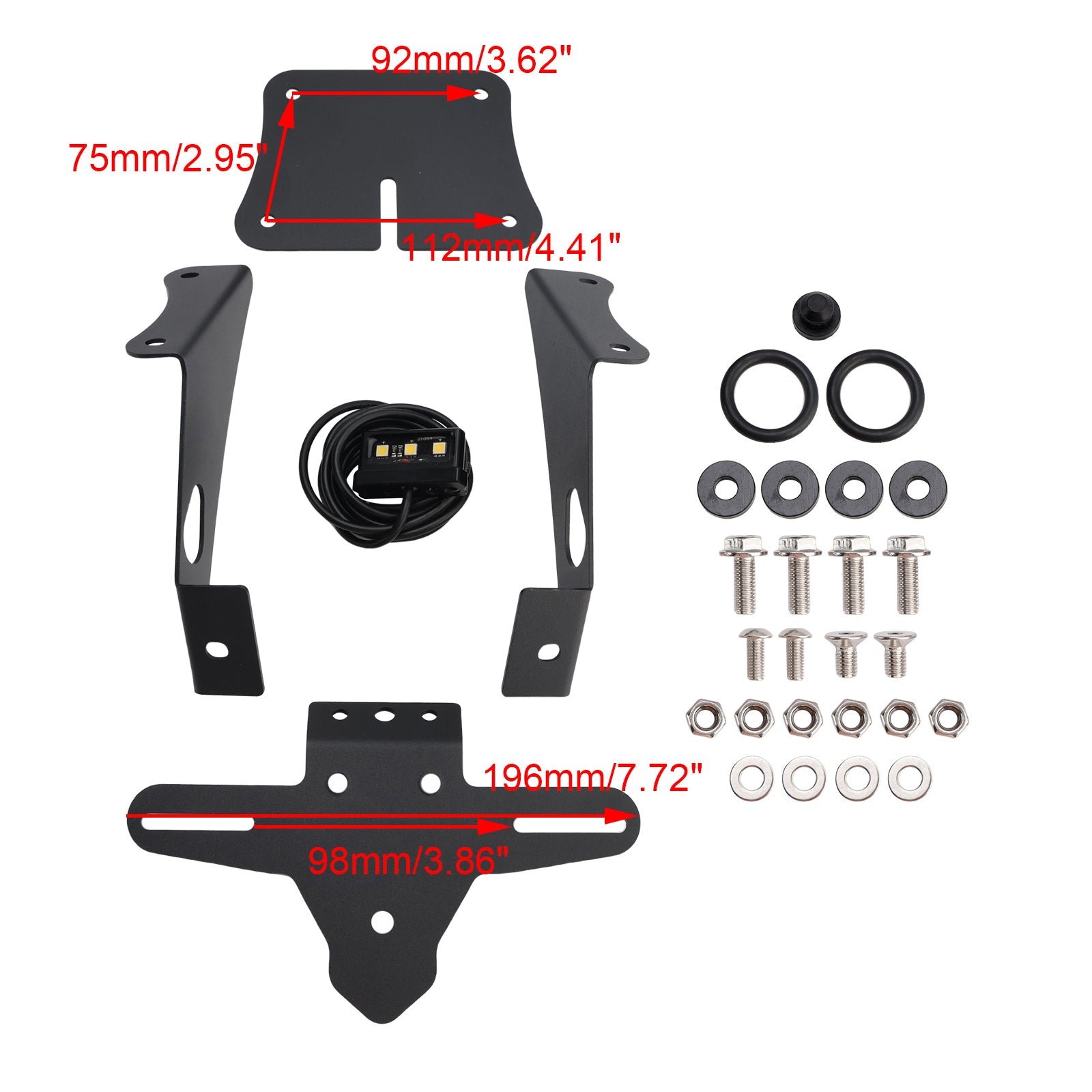 Soporte de matrícula para Yamaha YZF-R25, YZF-R3, MT-25 y MT-03 (2019-2025)