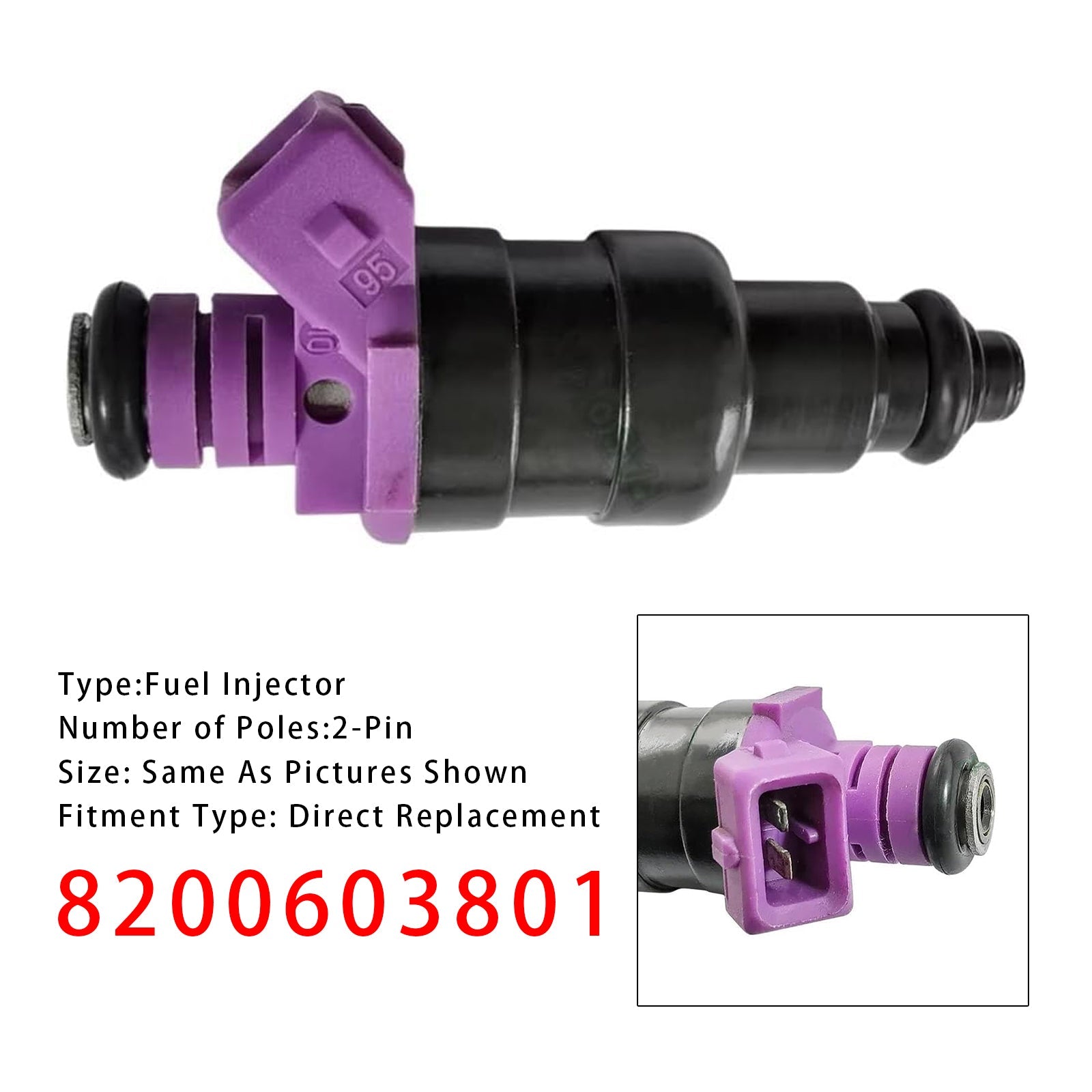 1x iniettore di carburante per Renault Clio Kangoo Twingo 1.1 1.2 1.6 8200603801 873774