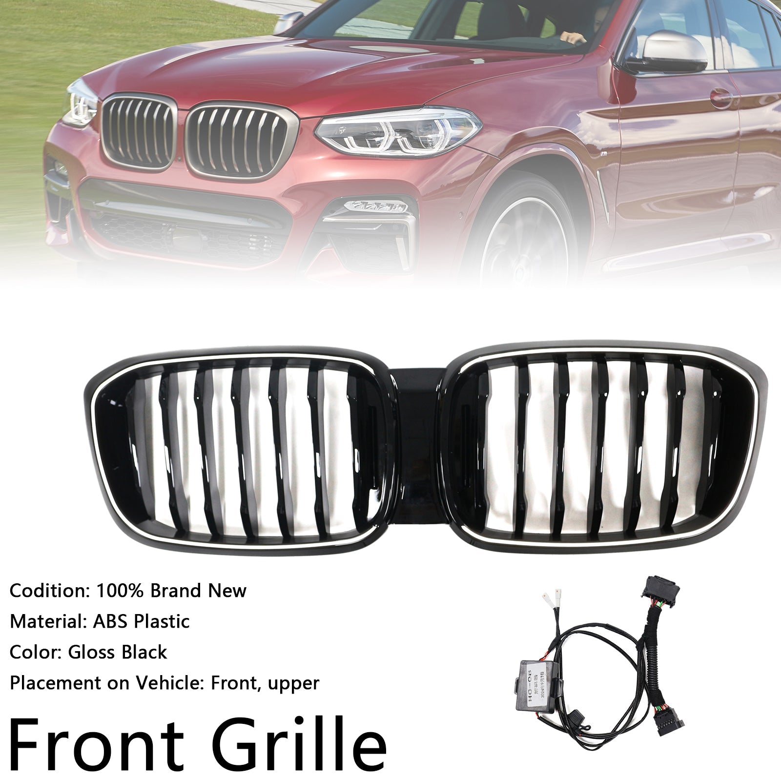 Front Grille anteriore in maglia nera brillante per BMW x3 x3m G01 G08 pre-re-re-readed 2018-2021 51138469959 51138469960
