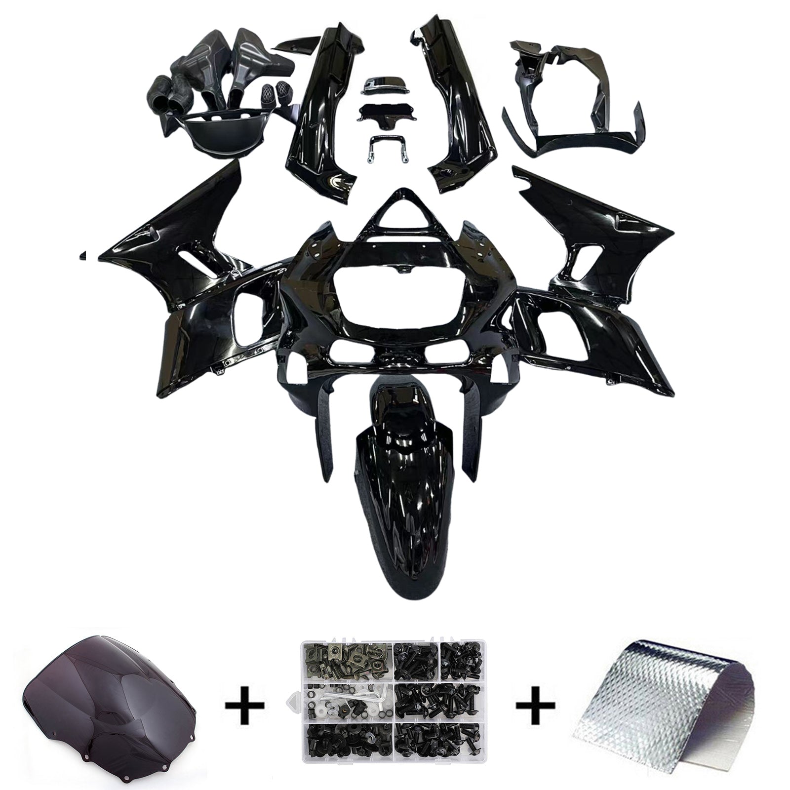 Kit de carénage en plastique ABS injecté compatible avec Kawasaki ZZR400 1993-2007 ZZR600 1998-2003
