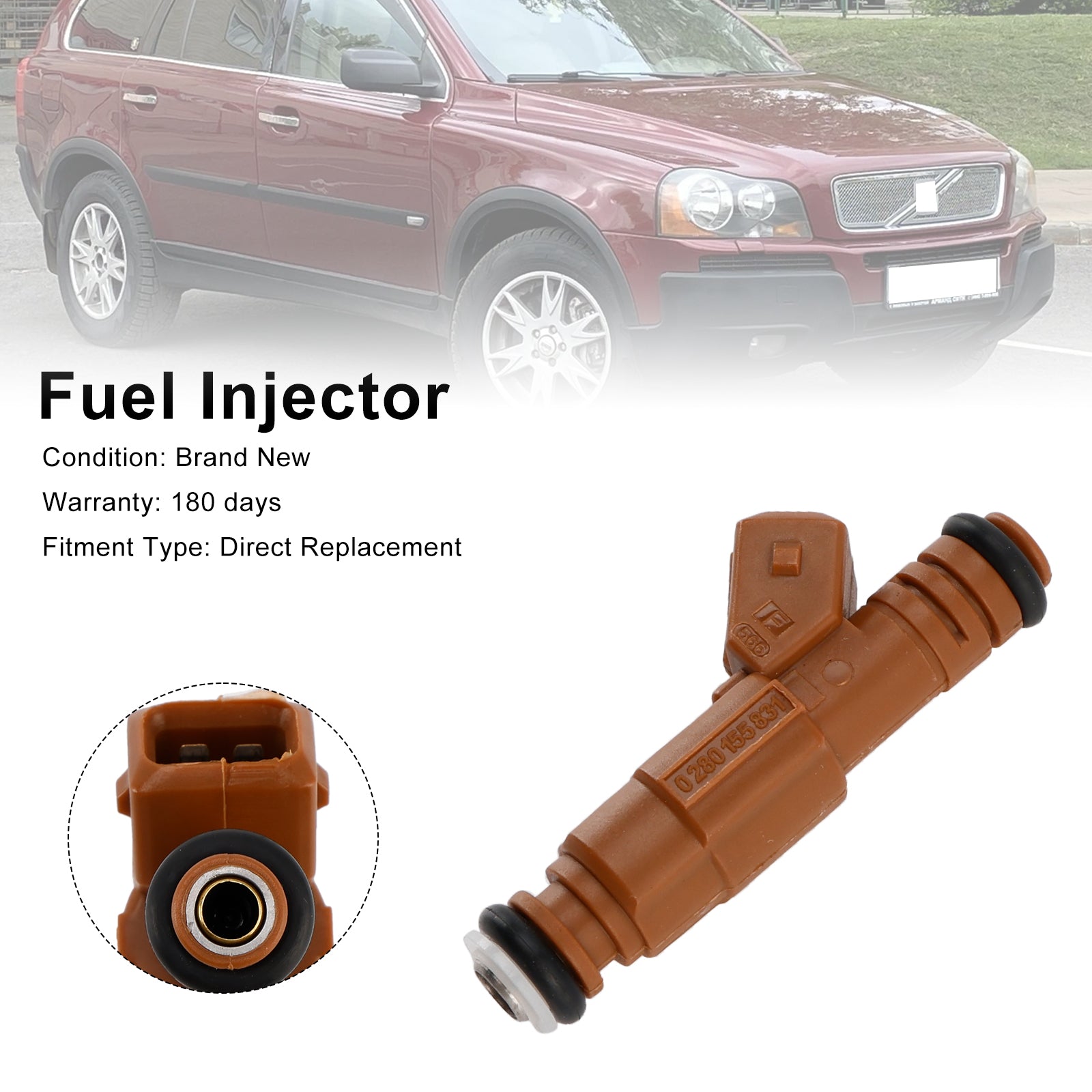 Iniettore di carburante 02801555831 per Volvo S60 S80 C70 XC90 2,4 L 2,5 L 1998-2009