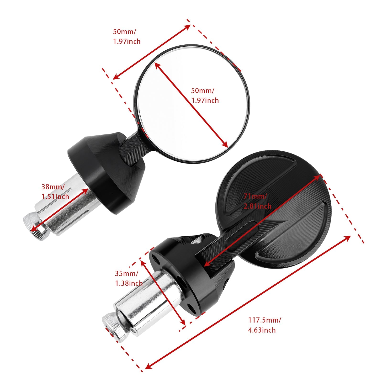Mini aluminijasti krmil CCC D = 35 mm črna za Piaggio/Vespa