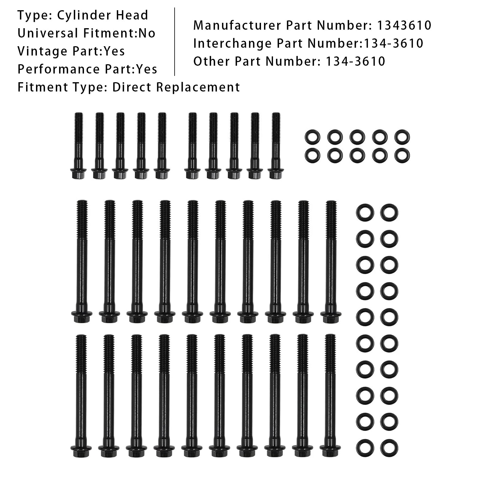 Kit bulloni testata per motori Chevrolet Gen III IV LS dal 2004 in poi 134-3610