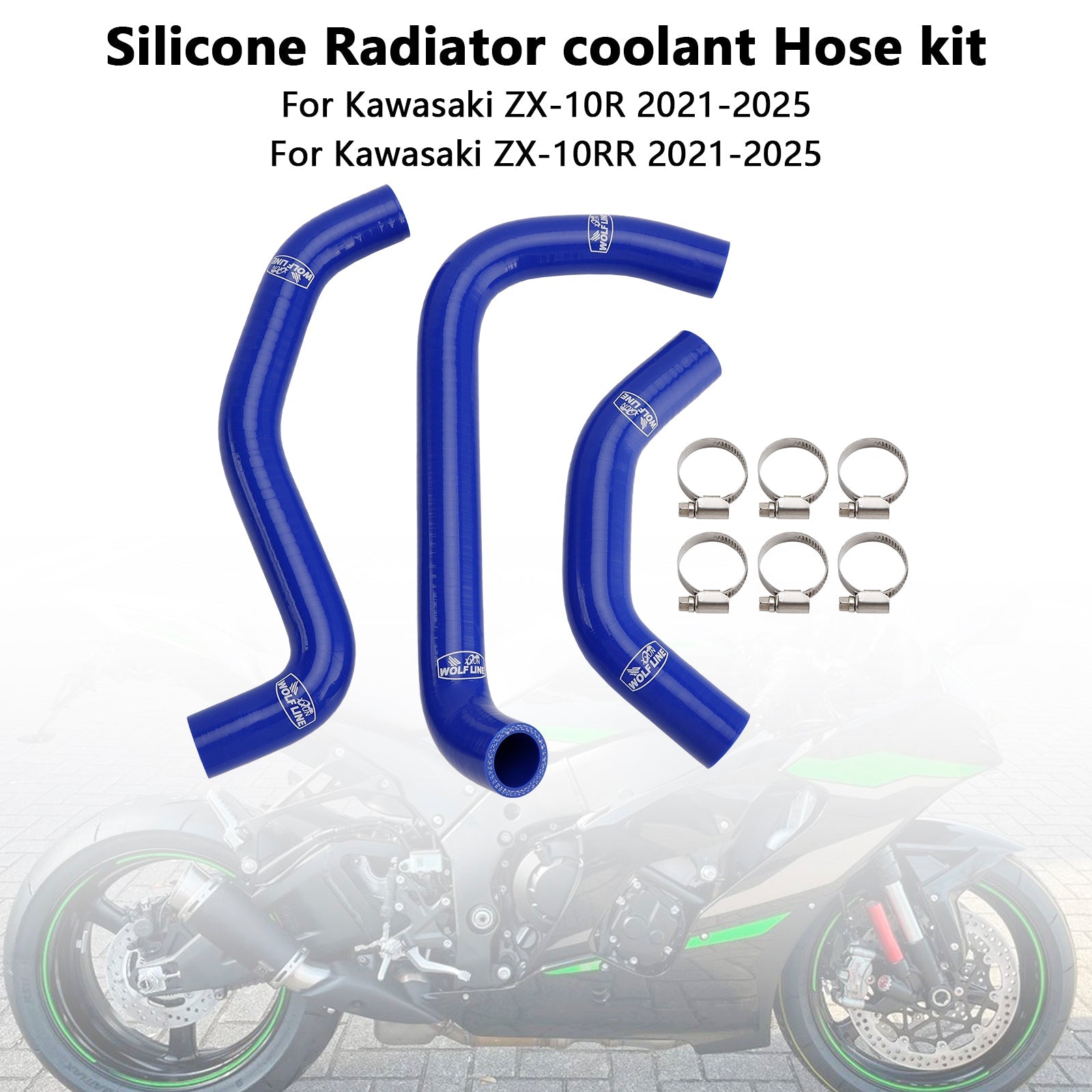 Durite de refroidissement en silicone pour radiateur Kawasaki ZX10R ZX-10RR (2021-2025)