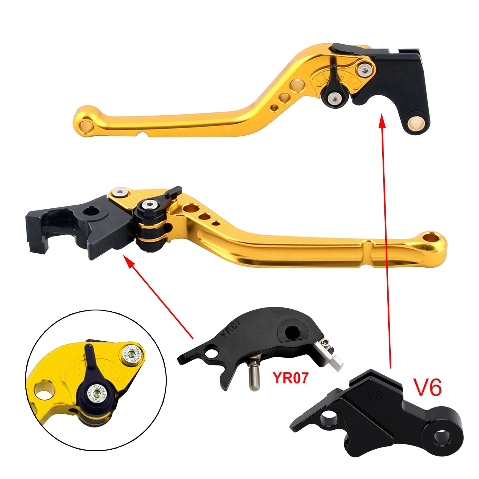 Levier de frein et d'embrayage long compatible avec YAMAHA XSR900 XSR900GP MT-09 MT-09SP 2024-2025