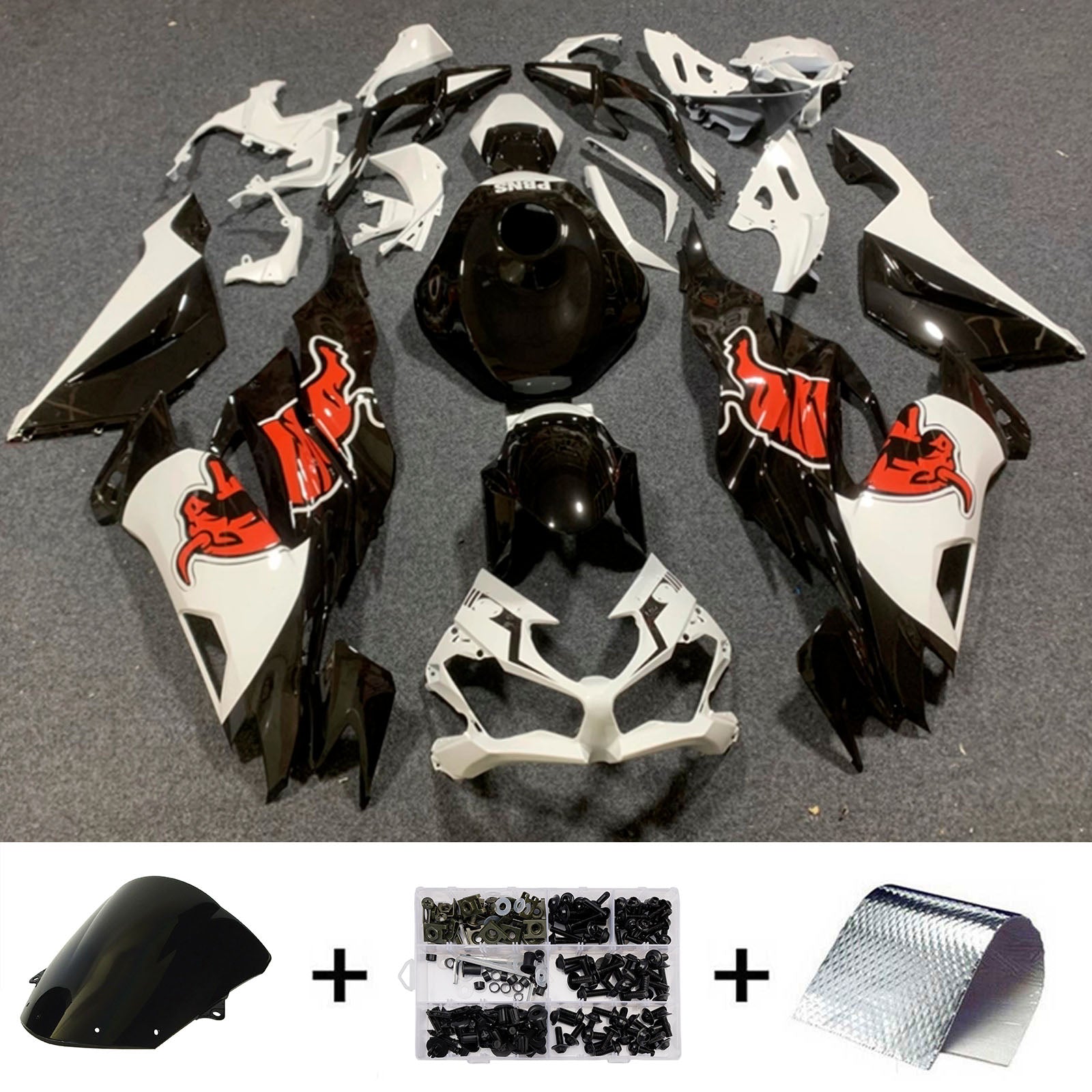Kit de carénage injecté en plastique ABS compatible avec Kawasaki ZX6R 2019-2023
