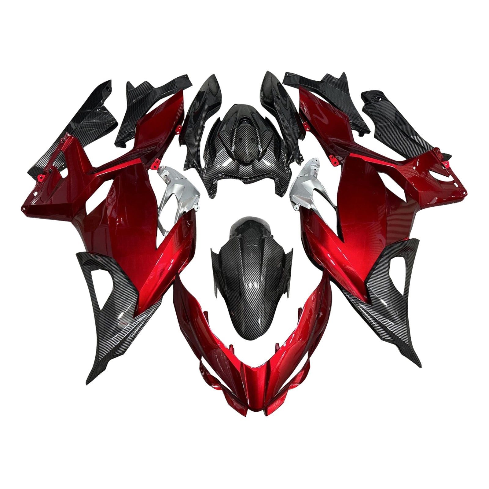 Zestaw owiewki wtrysku, ABS tworzyw sztucznych dla Kawasaki EX400 NINJA400 2018-2024