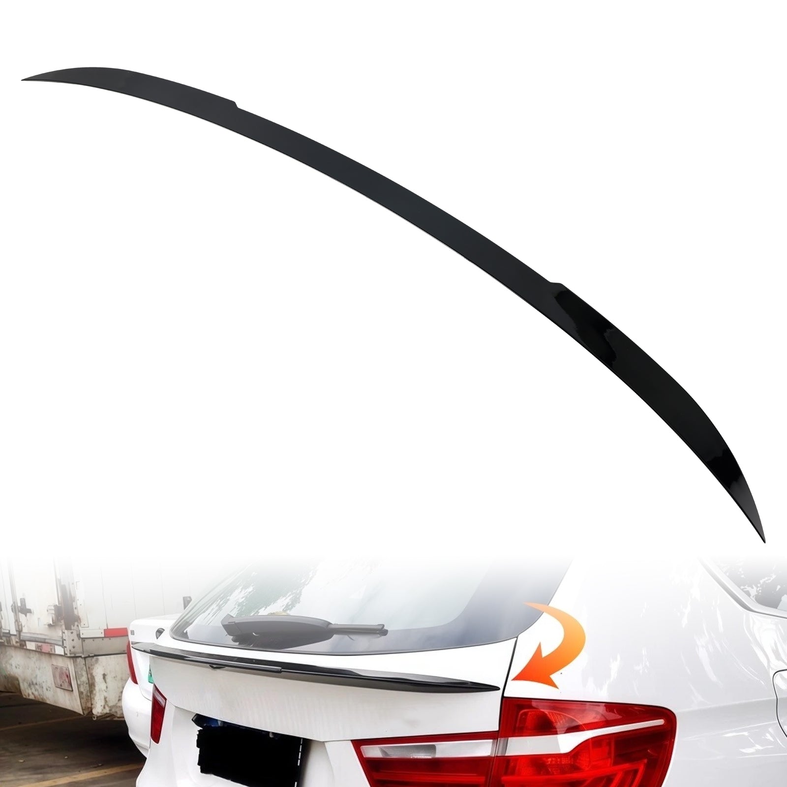 Aileron de coffre arrière central noir brillant pour BMW X3 F25 2010-2018