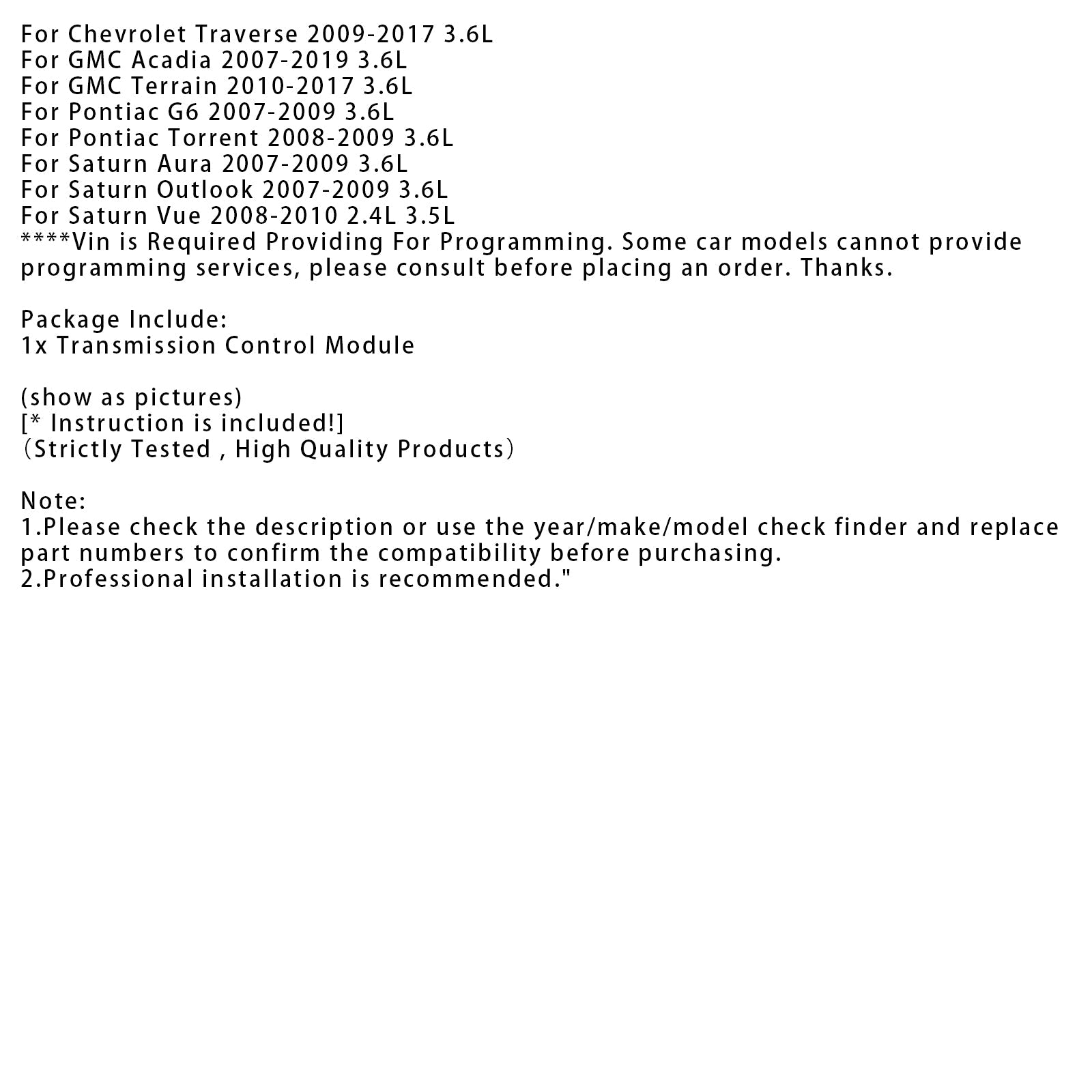TCM 6T70/6T75/6T80 MODULO DI CONTROLLO DI TRASMISSIONE TCM per Pontiac G6 3.6 L 2007-2009