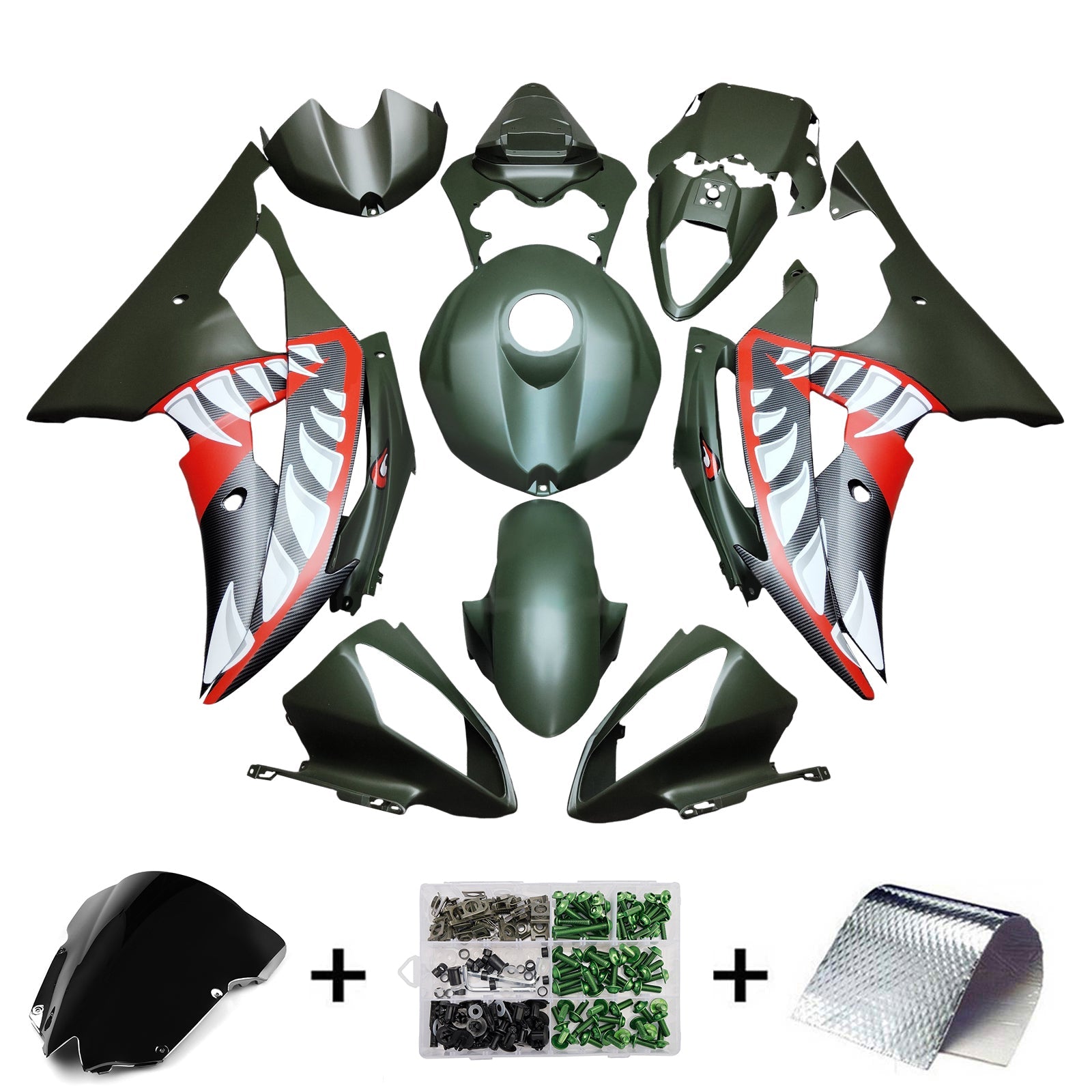 Komplet oklepa iz ABS plastike za Yamaho YZFR6 YZF-R6 2008-2016