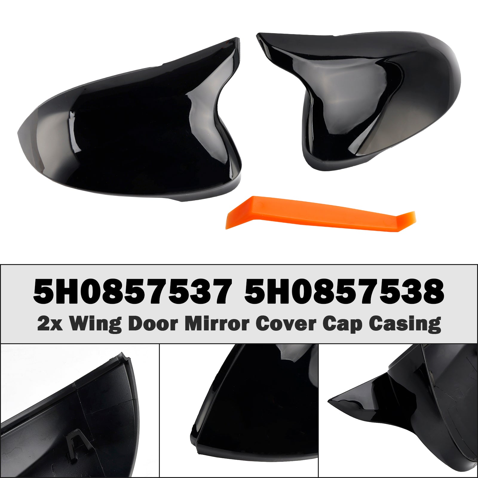 2x Calotte per specchietti esterni per VW Golf MK8 2020+ 5H0857537 5H0857538