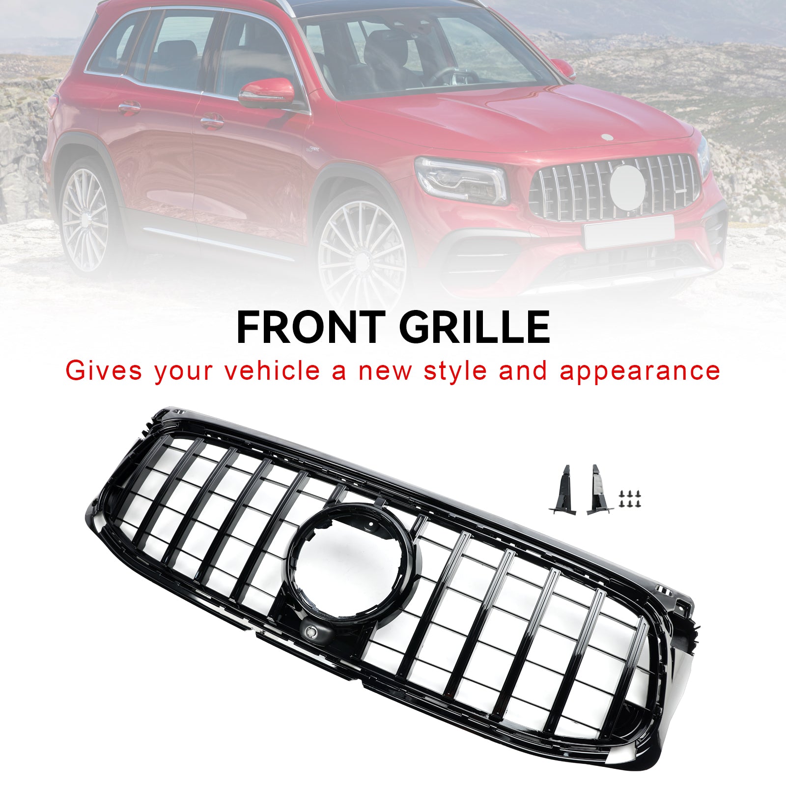 Mercedes Benz GLB X247 AMG-Line Rejilla de parachoques delantero negro brillante 2020-2023