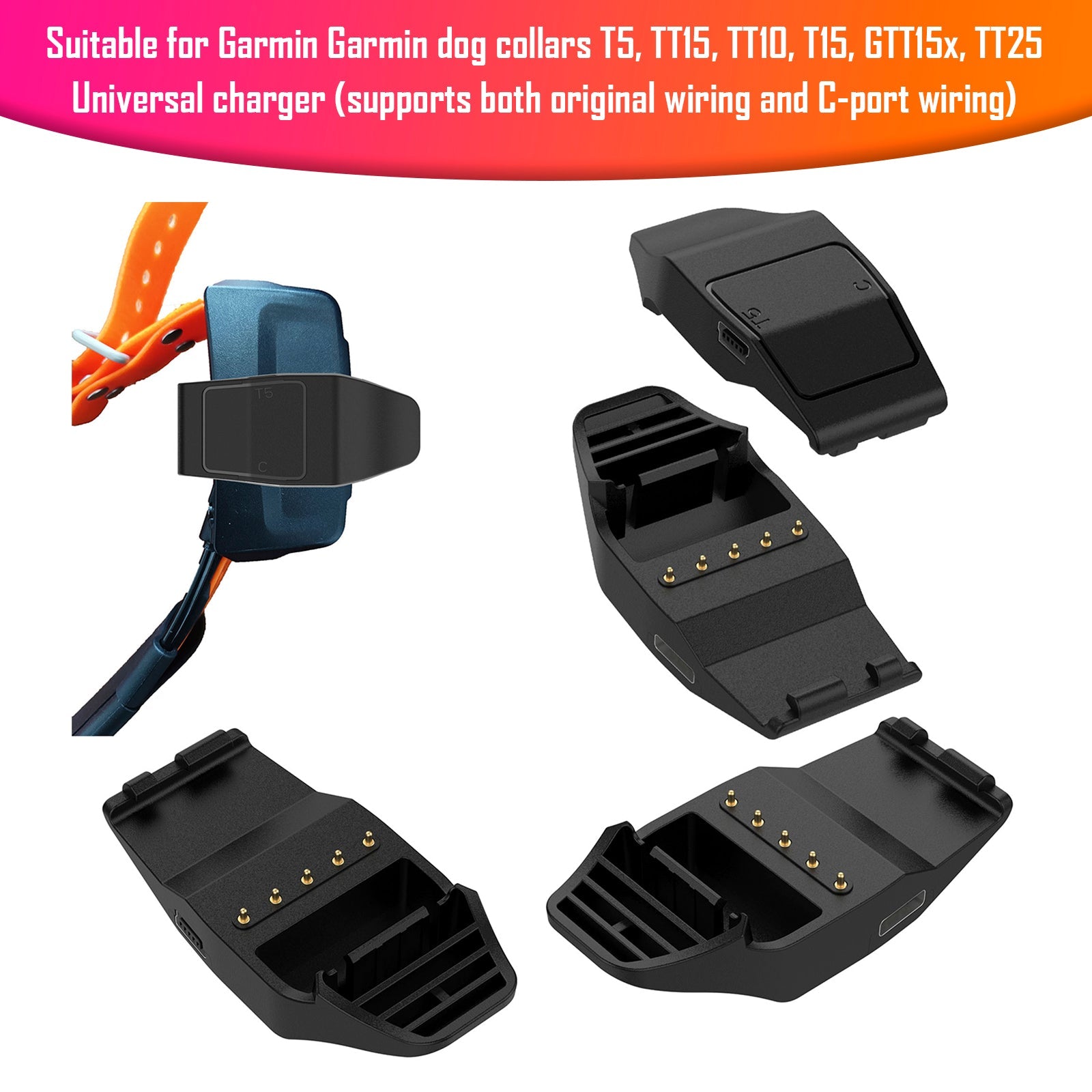 Cable de carga para collar de Garmin para PET T5/TT15/TT10/T15 G TT15X TT25