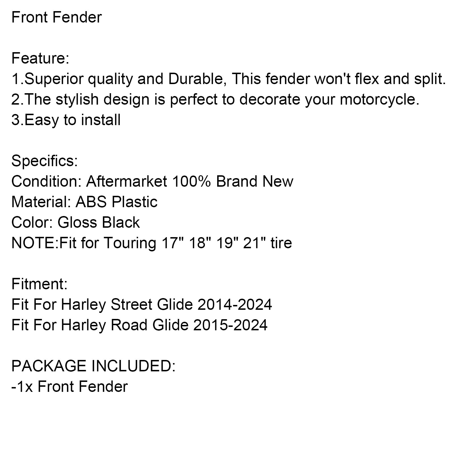 ABS-etulokasuoja Harley Street Glide 2014-2024