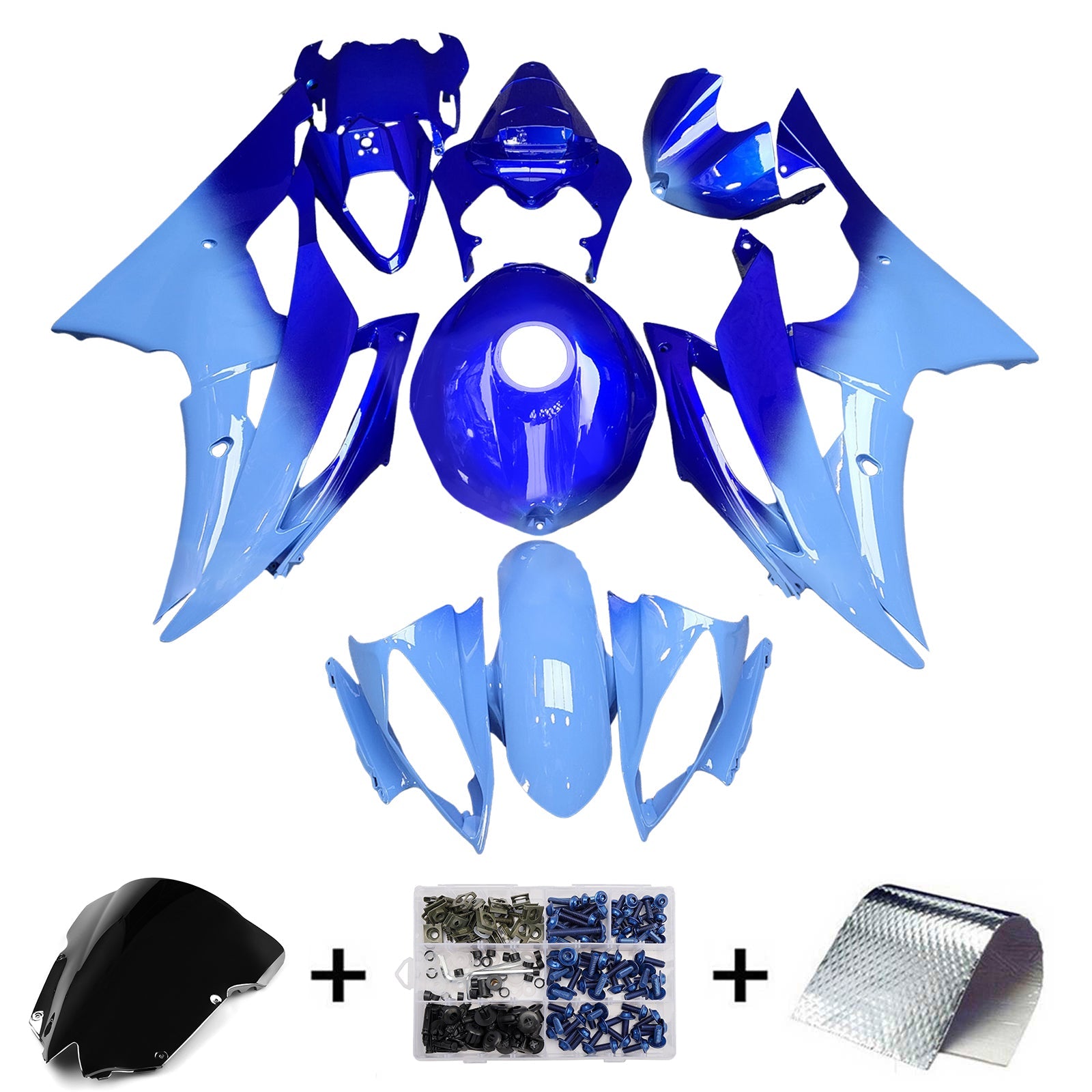 Kit de carénage injecté en plastique ABS pour Yamaha YZFR6 YZF-R6 2008-2016