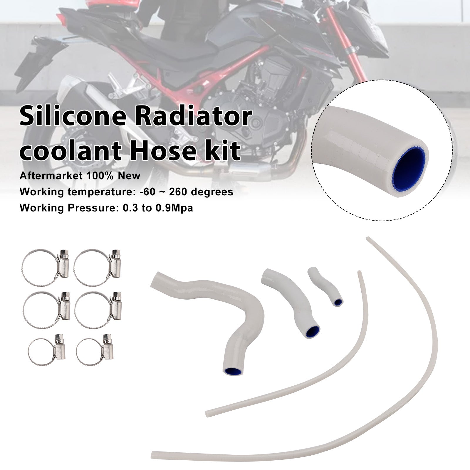 Durite de refroidissement en silicone pour radiateur Honda CB750 Hornet XL750 Transalp 23-25