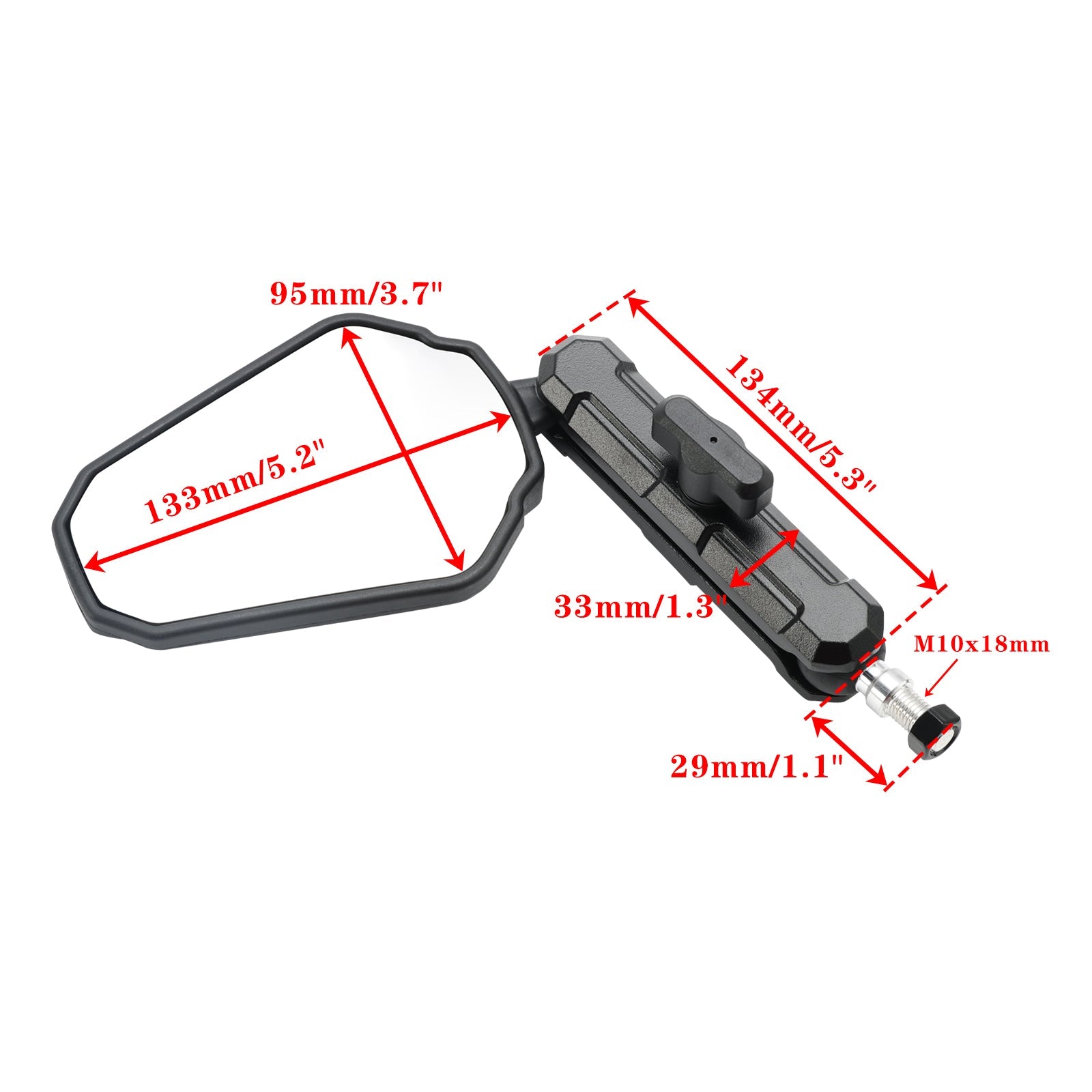 Kit de espejos de brazo largo Enduro para motocicletas Adventure, Touring y Dual Sport