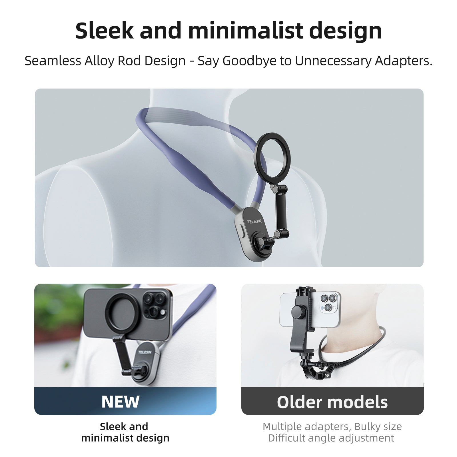 Supporto al collo magnetico con spazio rapido e assorbimento degli urti per il telefono cellulare