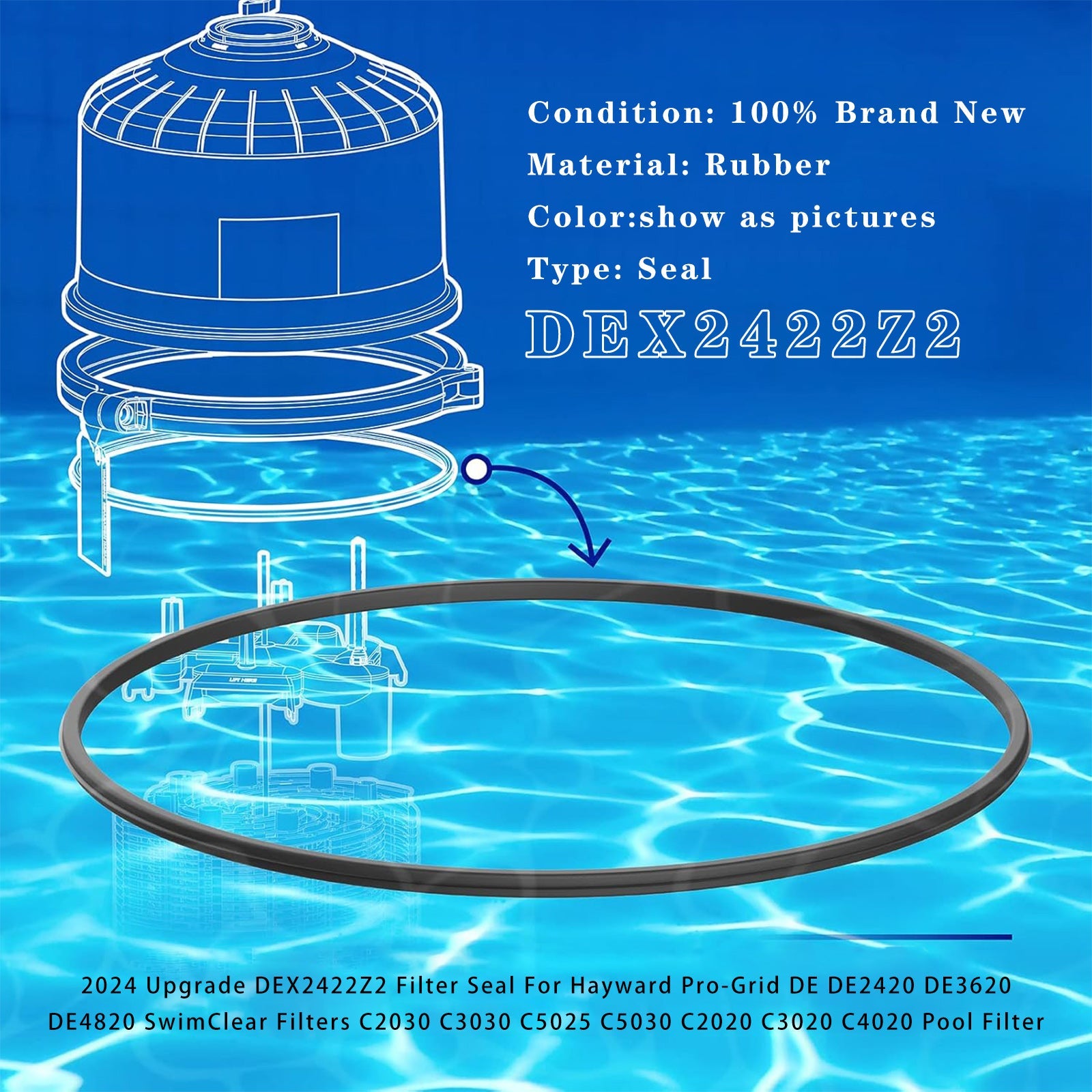 Upgrade DEX2422Z2 Filterpakking voor Hayward Pro-Grid DE DE2420 DE3620