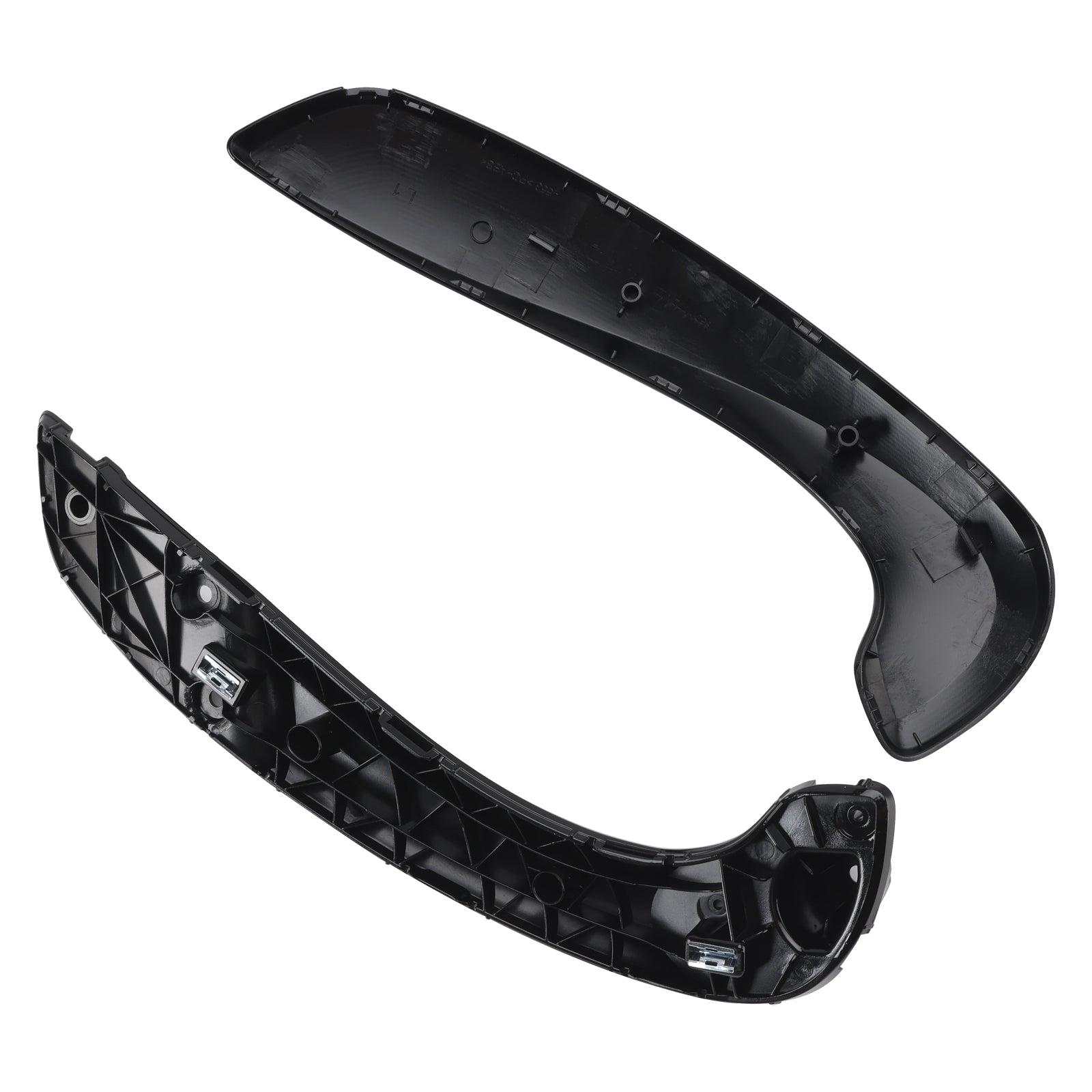 Poignée de porte intérieure avant gauche (base + cache) noire pour Renault Megane 3 (2008-2016).