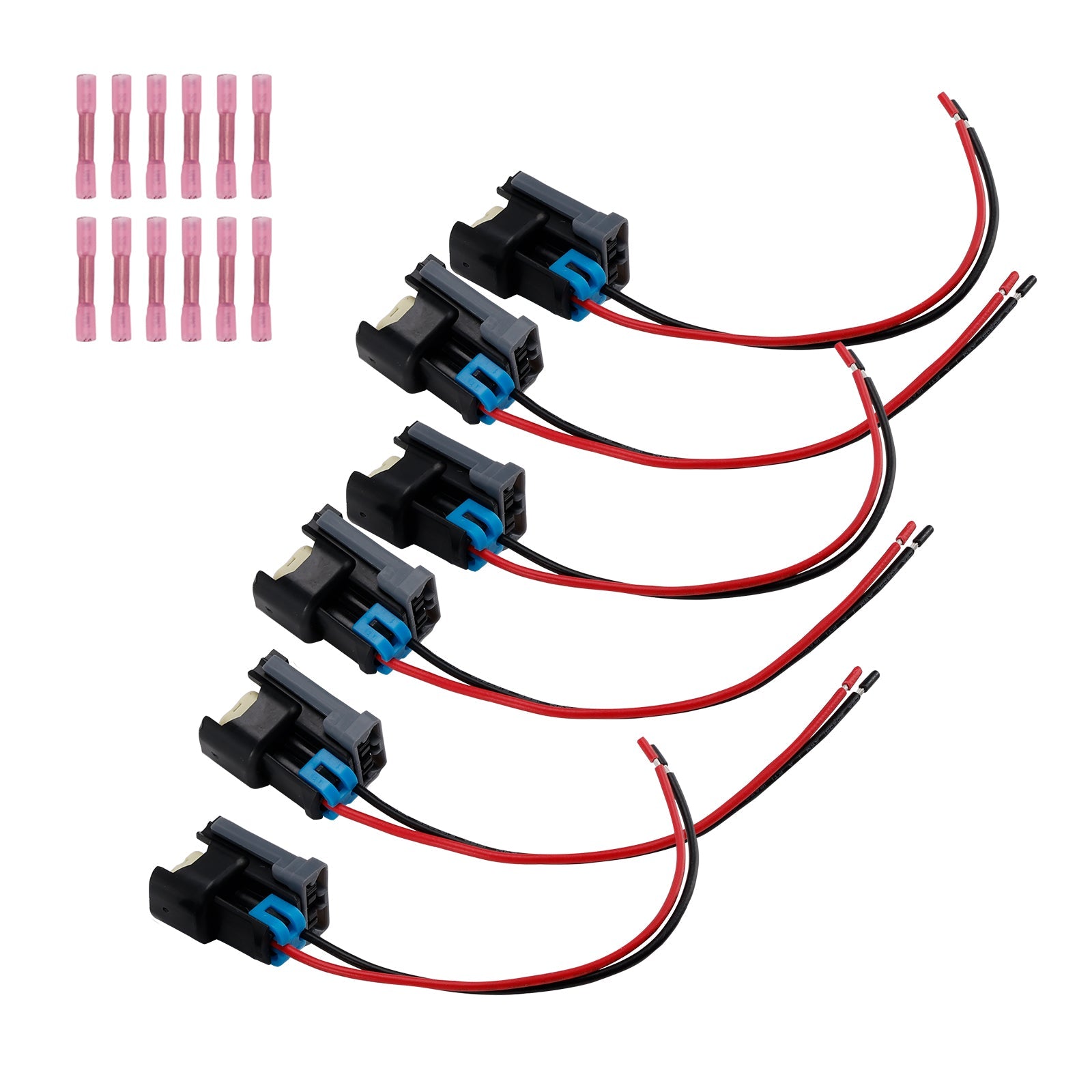 Set di 6 connettori&Cablaggio a spirale per iniettore di carburante per Ford, Fit, Chevy