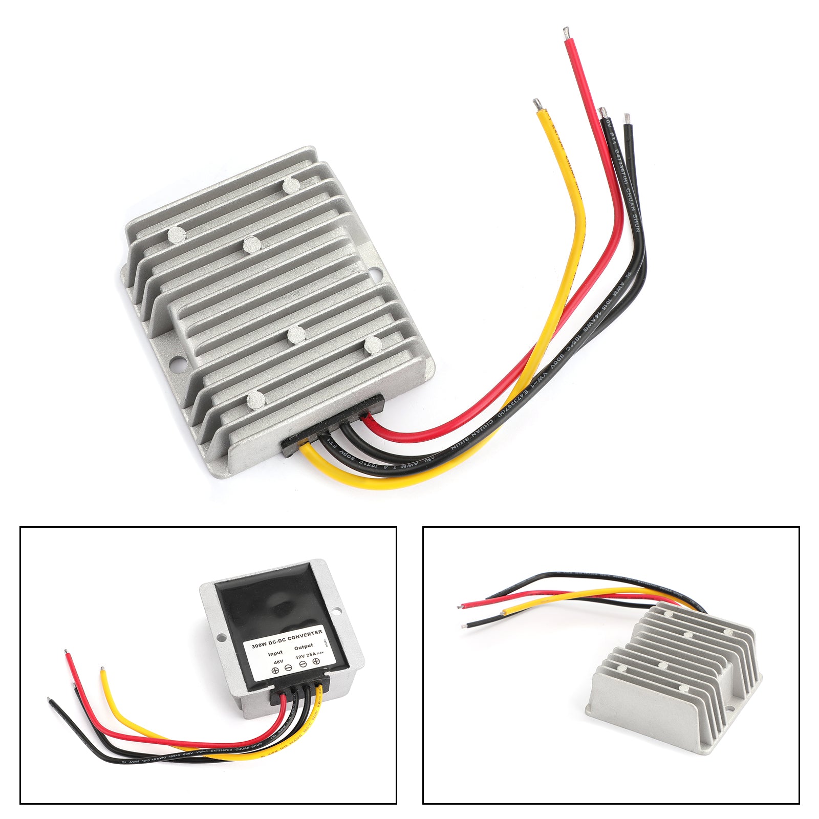 Imperméable Régulateur Convertisseur Tension 36/48V-12V Alimentation Module 25A