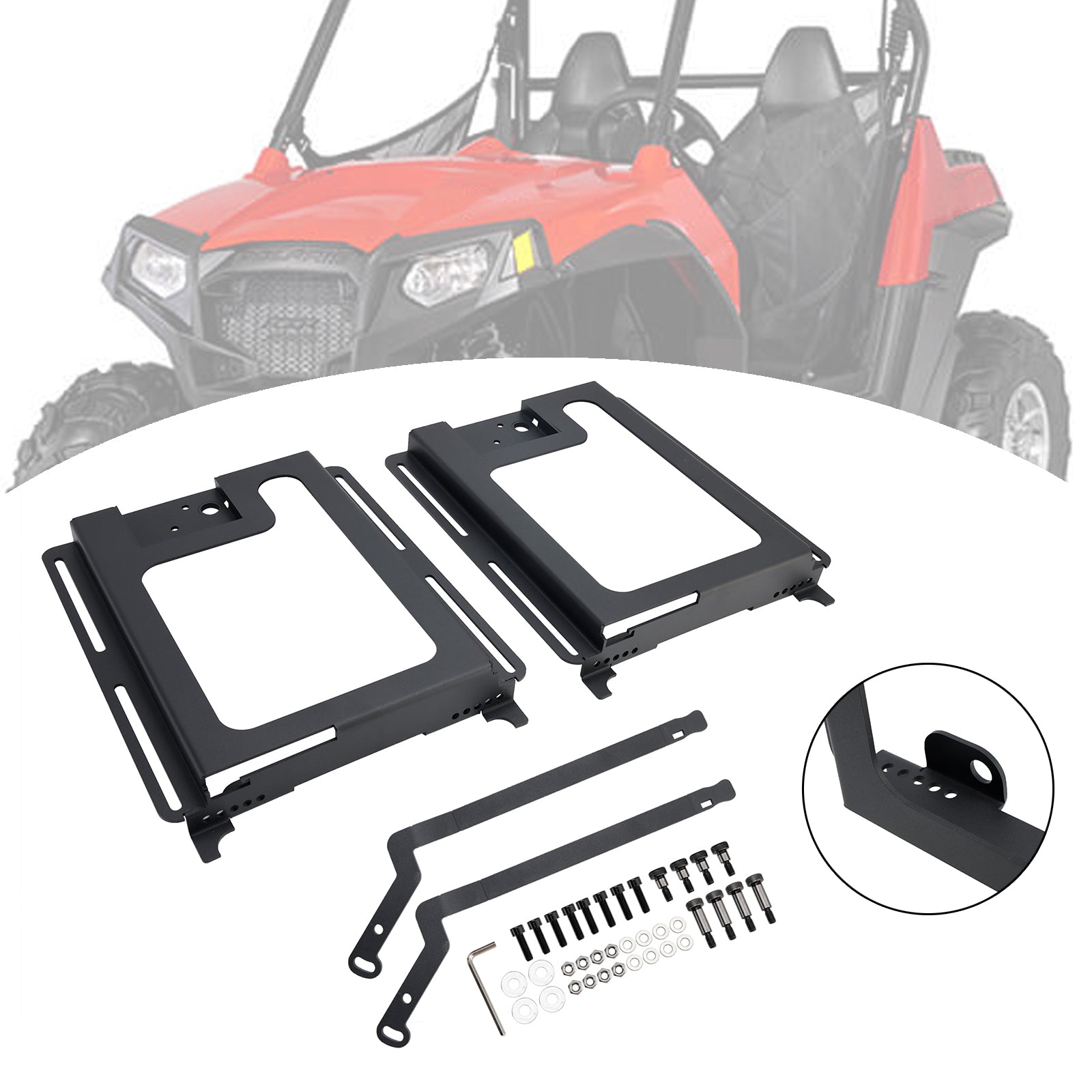 Komplet 2 spodnjih sedežnih baz za počivalnik za Polaris RZR XP 4 1000