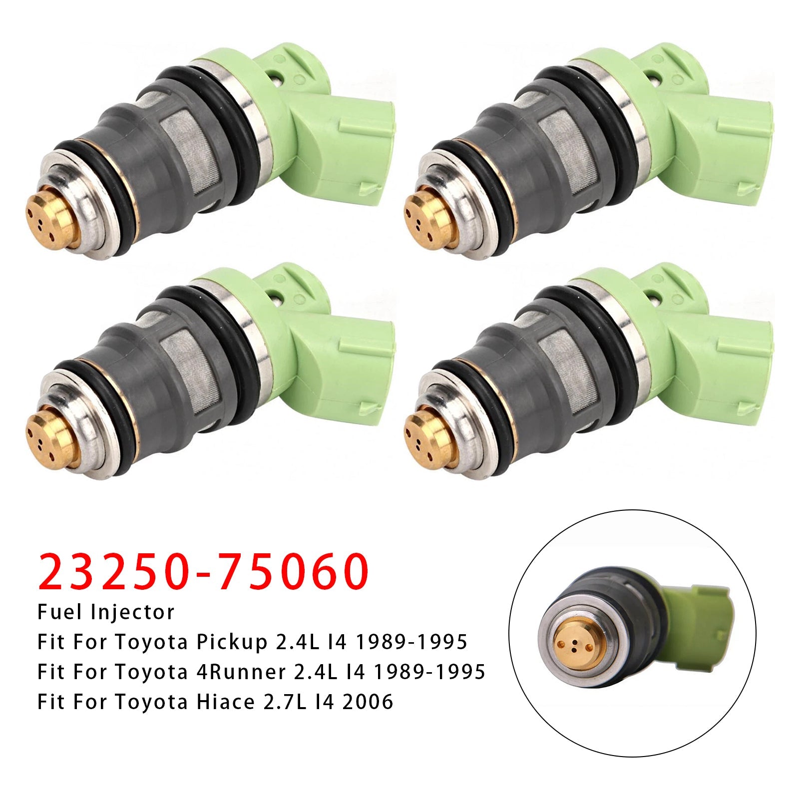 4 iniettori di carburante per Toyota Pickup 4Runner Hiace 2.4L 1989-1995 23250-75060