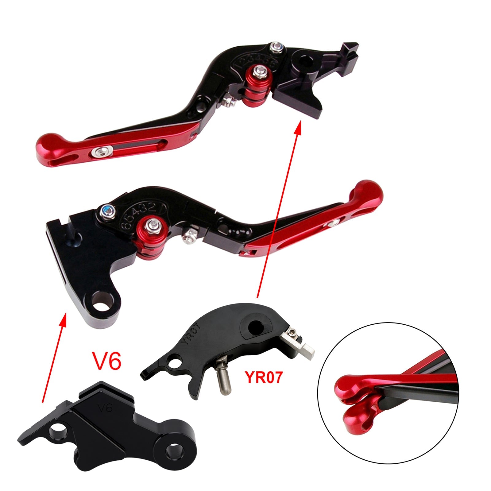 Levier de frein et d'embrayage réglable compatible avec YAMAHA XSR900 XSR900GP MT-09 MT-09SP 24-25