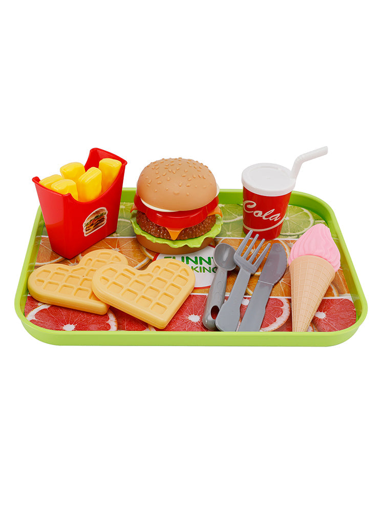 Hamburger, waffle, patatine fritte, bevande, gioco alimentare, set da cucina, giocattoli per bambini