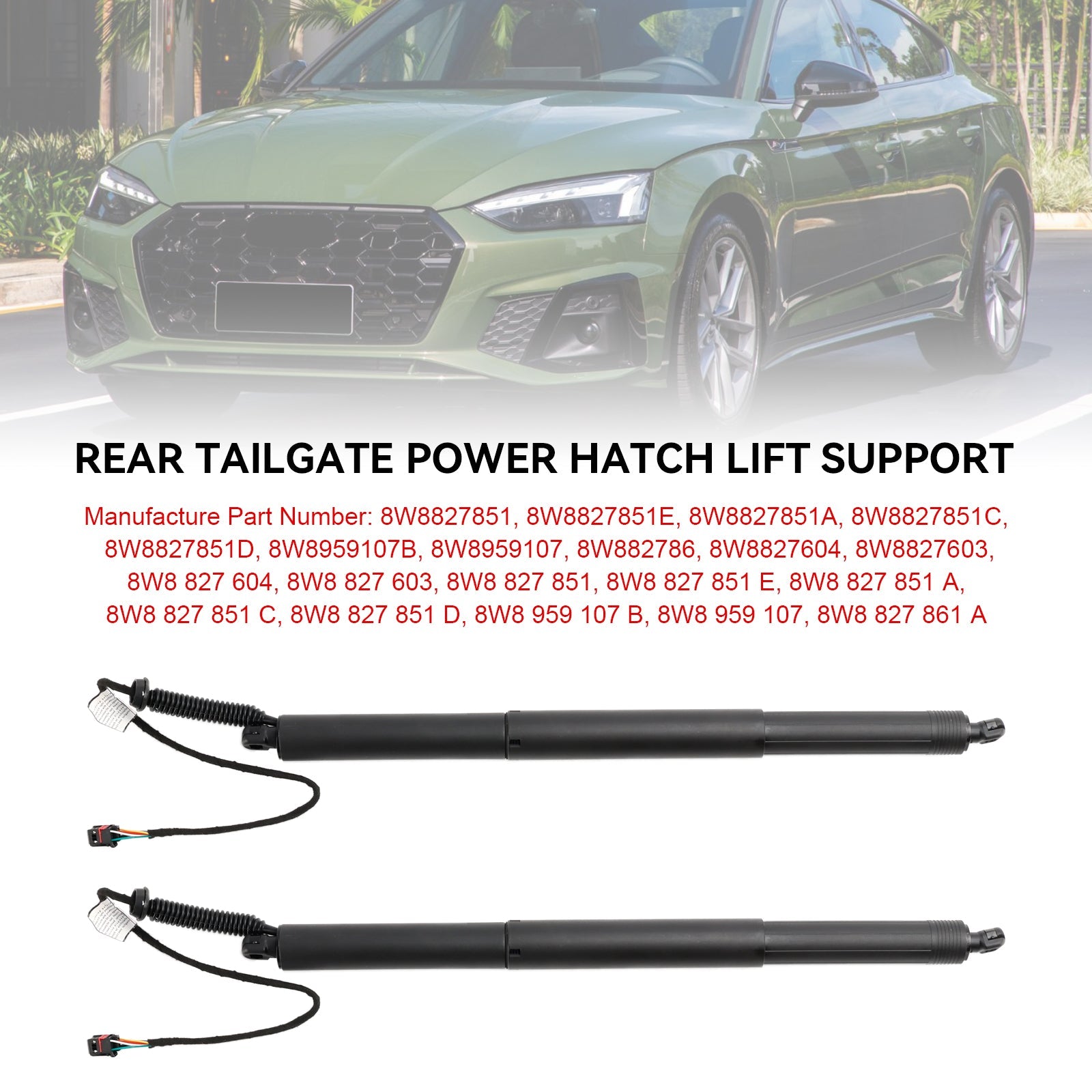 Električno dvigalo prtljažnih vrat 2 kosa Audi S5 F5 8W Sportback 2016-2024 8W8827851 8W8959107