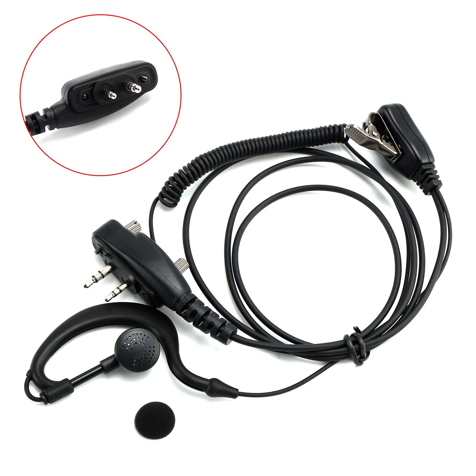 Casque d'écouteurs intra-auriculaires incurvés ICOM F1000-011 pour ICOM A16 IC-F3230 F4230D F1100 F2100D