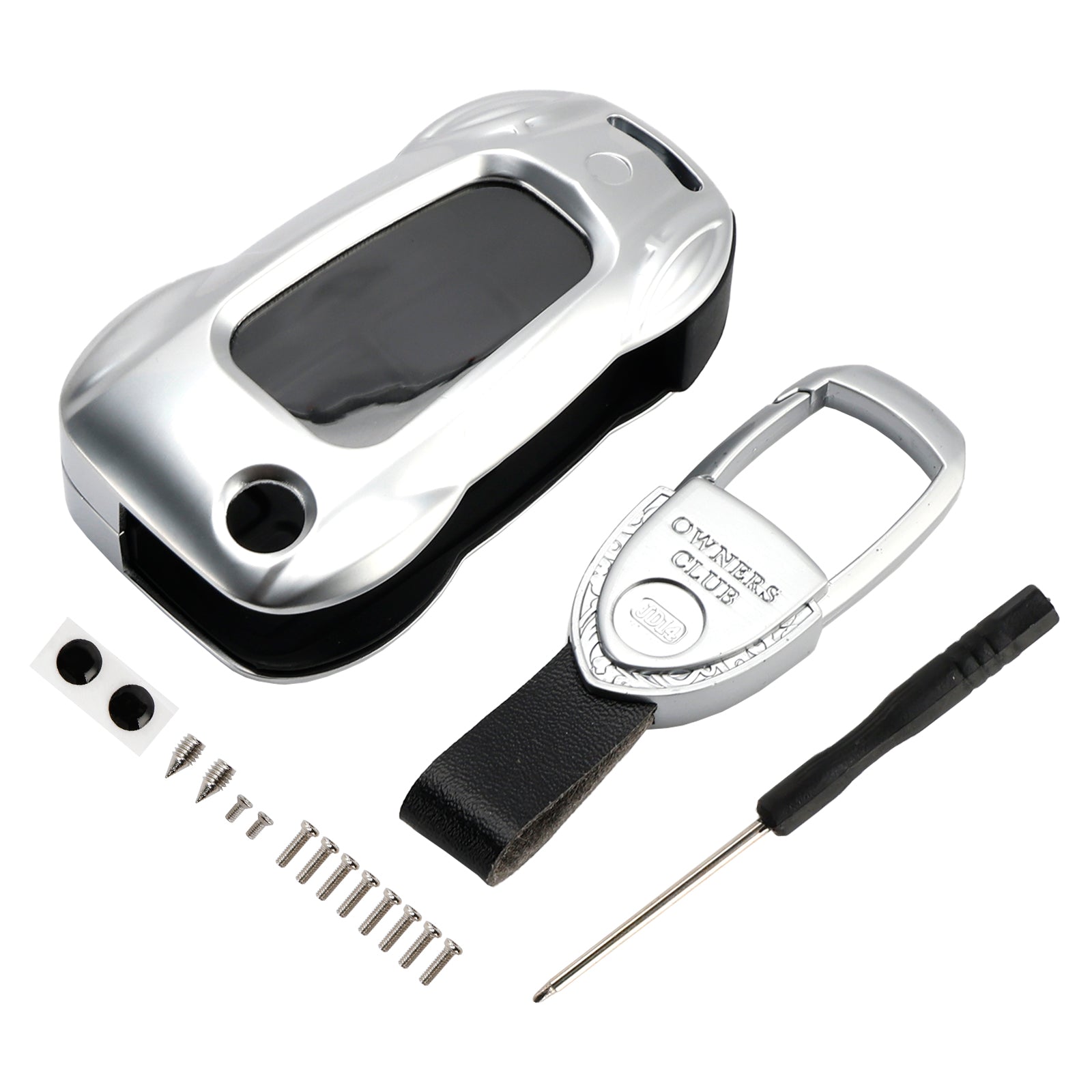 Srebrna skórzana obudowa kluczyka ze stopu cynku do Audi A1 A3 S3