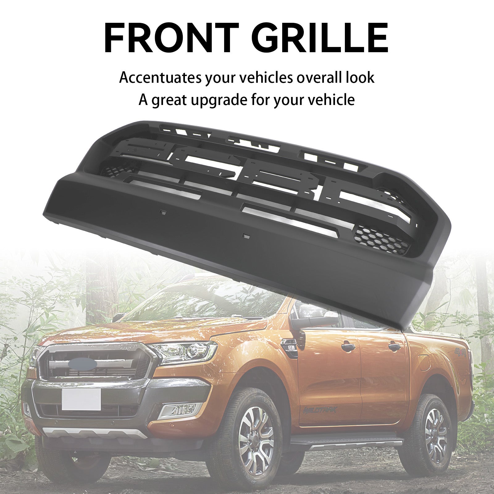 Front Grille Ranger do RAPTOR FORD RANGER 2015 2019 T7 Black Matt