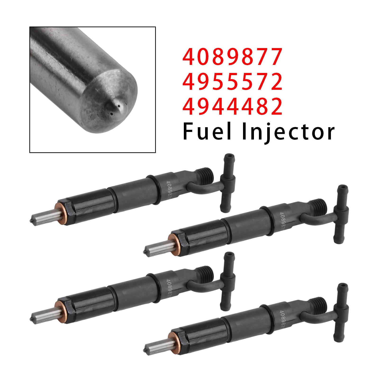 4 inyectores de combustible para motor Cummins B3.3 QSB3.3 4089877 4955572 4944482